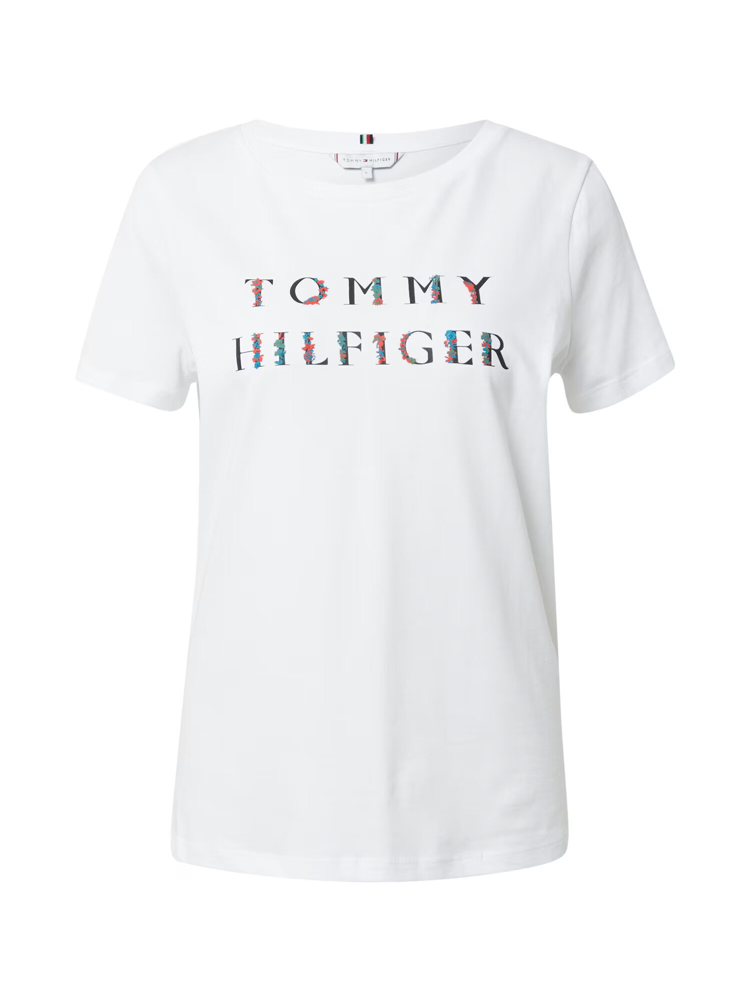 TOMMY HILFIGER Majica off-bela / črna / oranžno rdeča / zelena / svetlo modra - Pepit.si