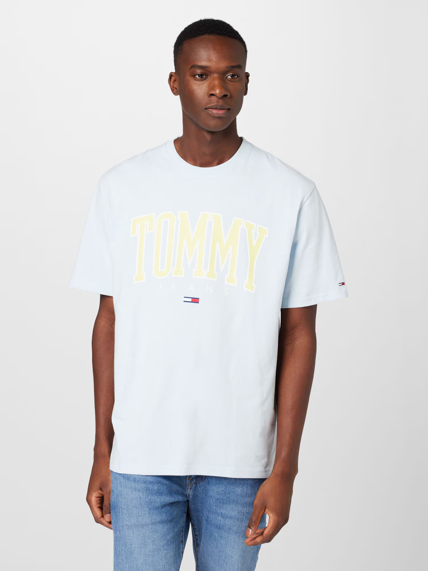 TOMMY HILFIGER Majica pastelno rumena / svetlo siva / rdeča / bela - Pepit.si