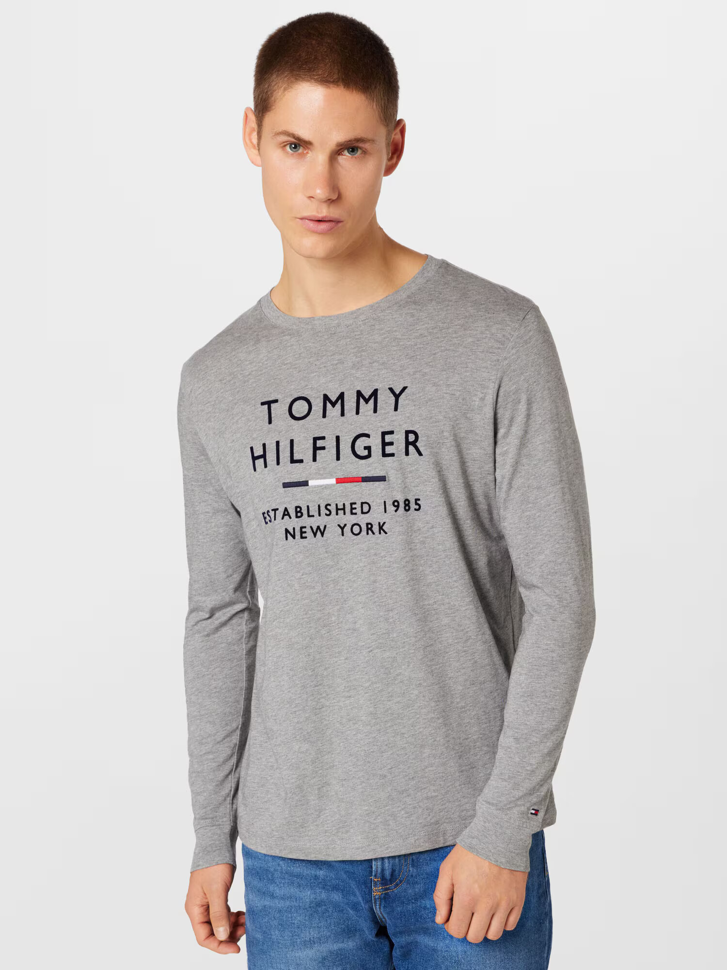 TOMMY HILFIGER Majica pegasto siva / rdeča / črna / bela - Pepit.si