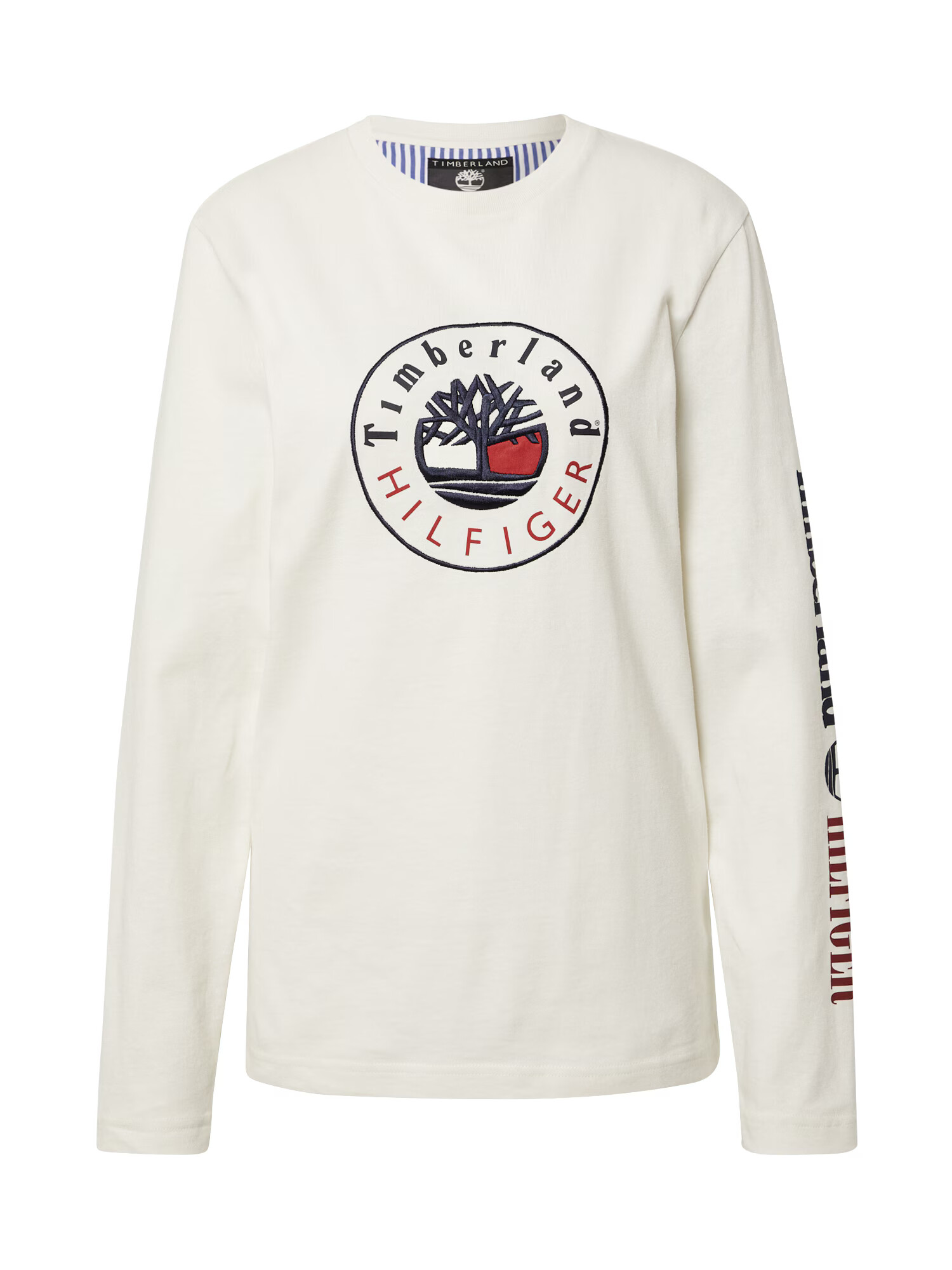 TOMMY HILFIGER Pulover slonovina / nočno modra / rdeča - Pepit.si