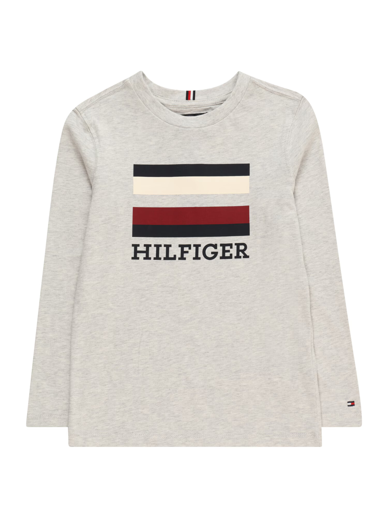 TOMMY HILFIGER Majica svetlo siva / rdeča / vinsko rdeča / bela - Pepit.si