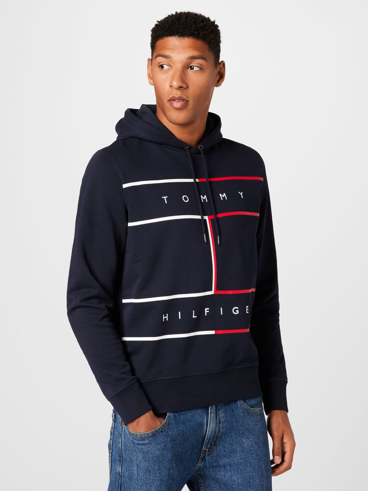 TOMMY HILFIGER Majica temno modra / rdeča / bela - Pepit.si