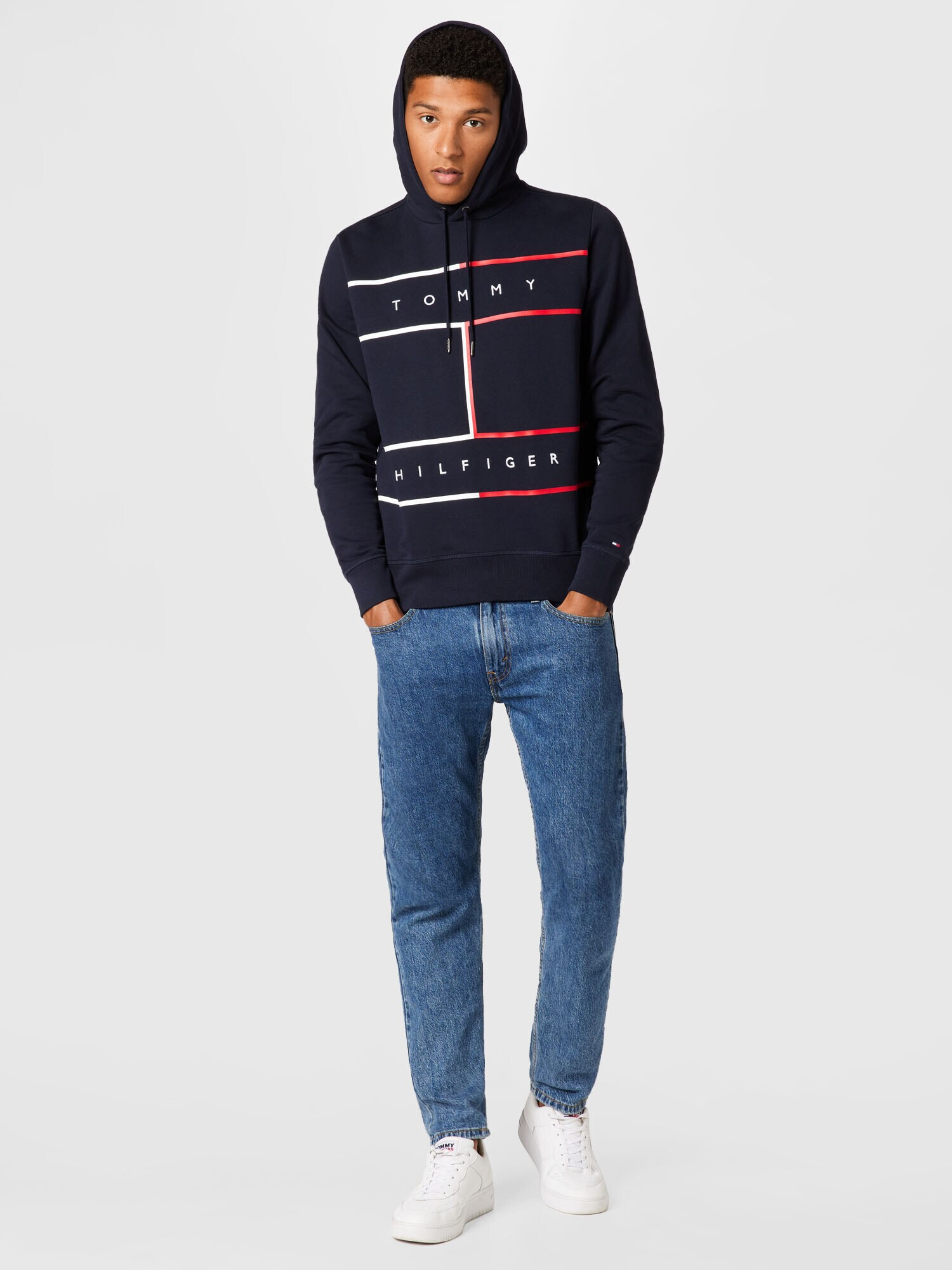 TOMMY HILFIGER Majica temno modra / rdeča / bela - Pepit.si