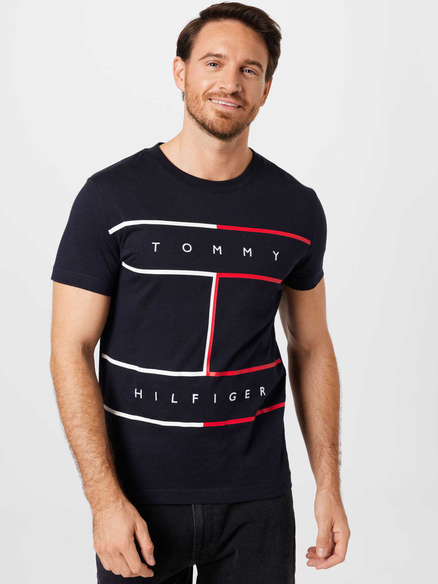 TOMMY HILFIGER Majica temno modra / rdeča / bela - Pepit.si