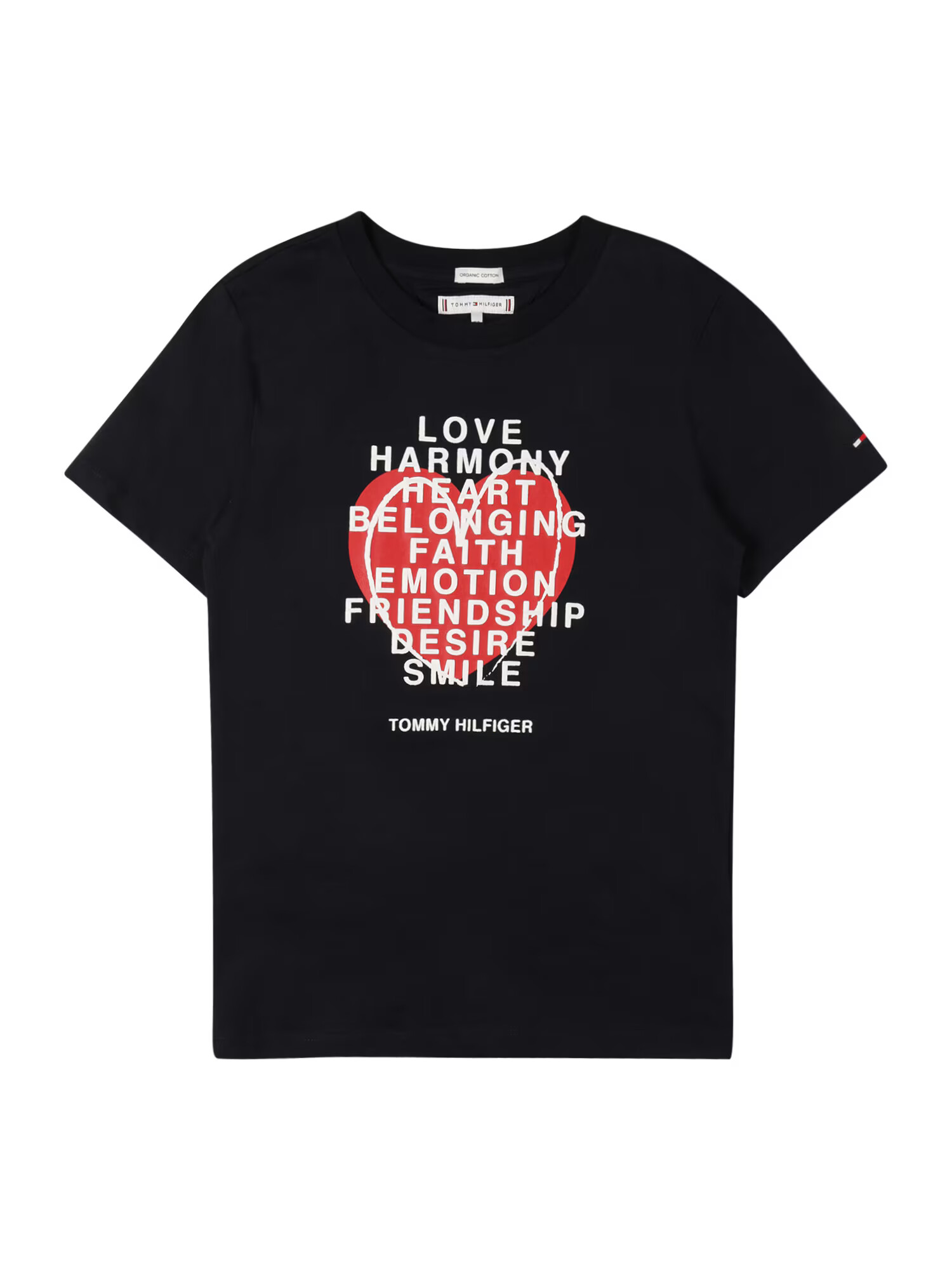 TOMMY HILFIGER Majica 'VALENTINES DAY' temno modra / bela / rdeča - Pepit.si