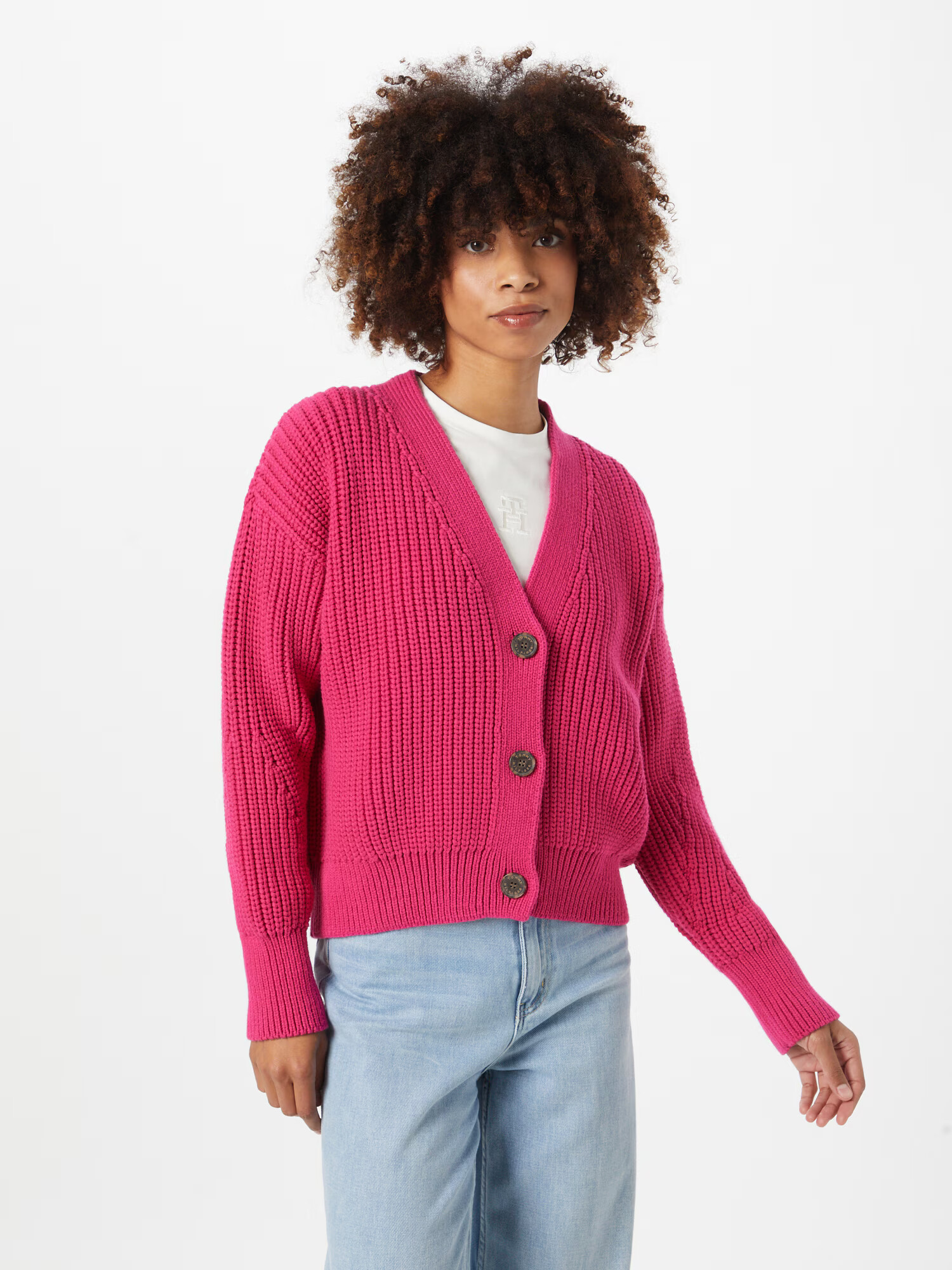 TOMMY HILFIGER Pletena jopa magenta - Pepit.si