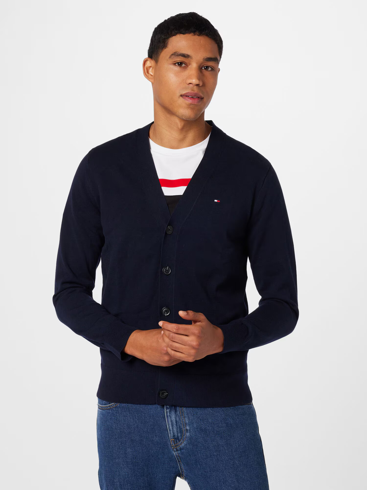 TOMMY HILFIGER Pletena jopa mornarska - Pepit.si