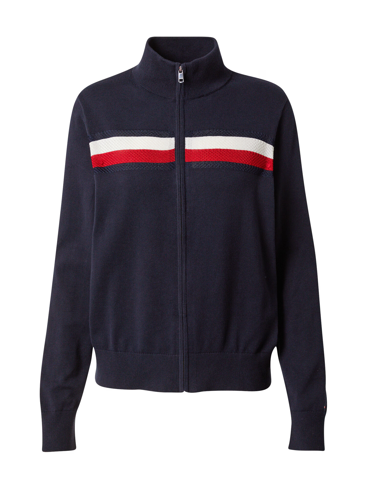 TOMMY HILFIGER Pletena jopa rdeča / bela / nočno modra - Pepit.si