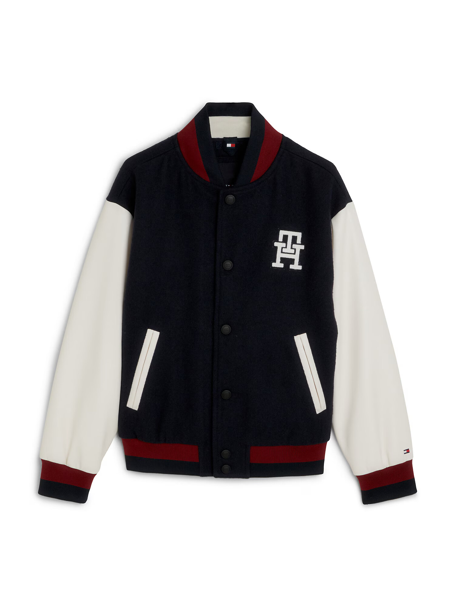 TOMMY HILFIGER Prehodna jakna kremna / mornarska / bordo - Pepit.si