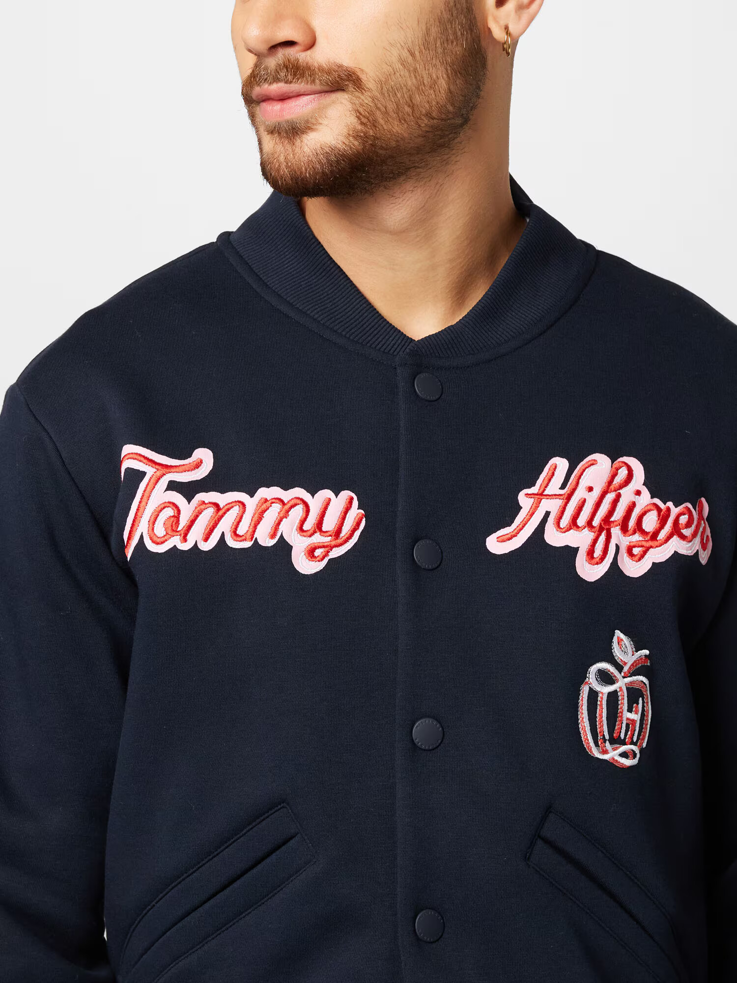 TOMMY HILFIGER Prehodna jakna nočno modra / rdeča / off-bela - Pepit.si