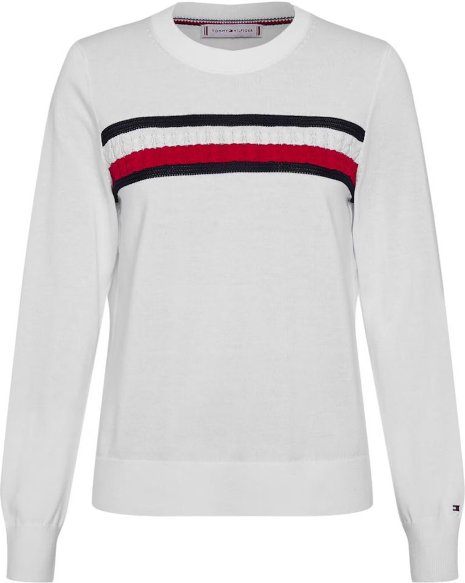 TOMMY HILFIGER Pulover bela / modra / rdeča - Pepit.si