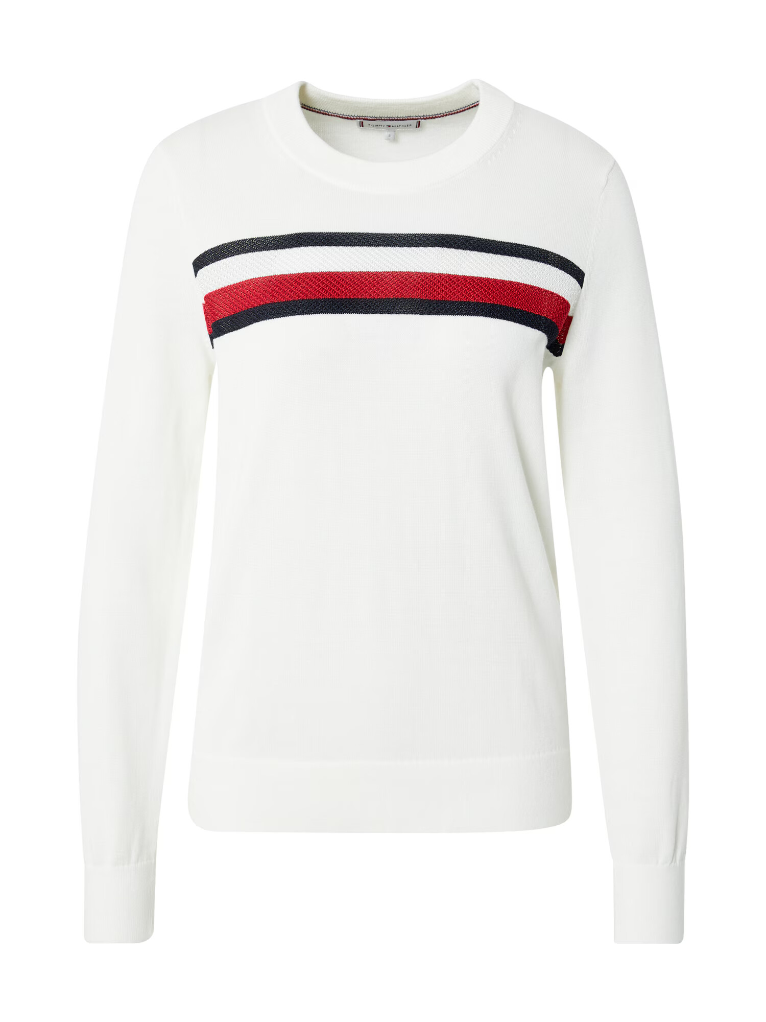 TOMMY HILFIGER Pulover bela / rdeča / nočno modra - Pepit.si