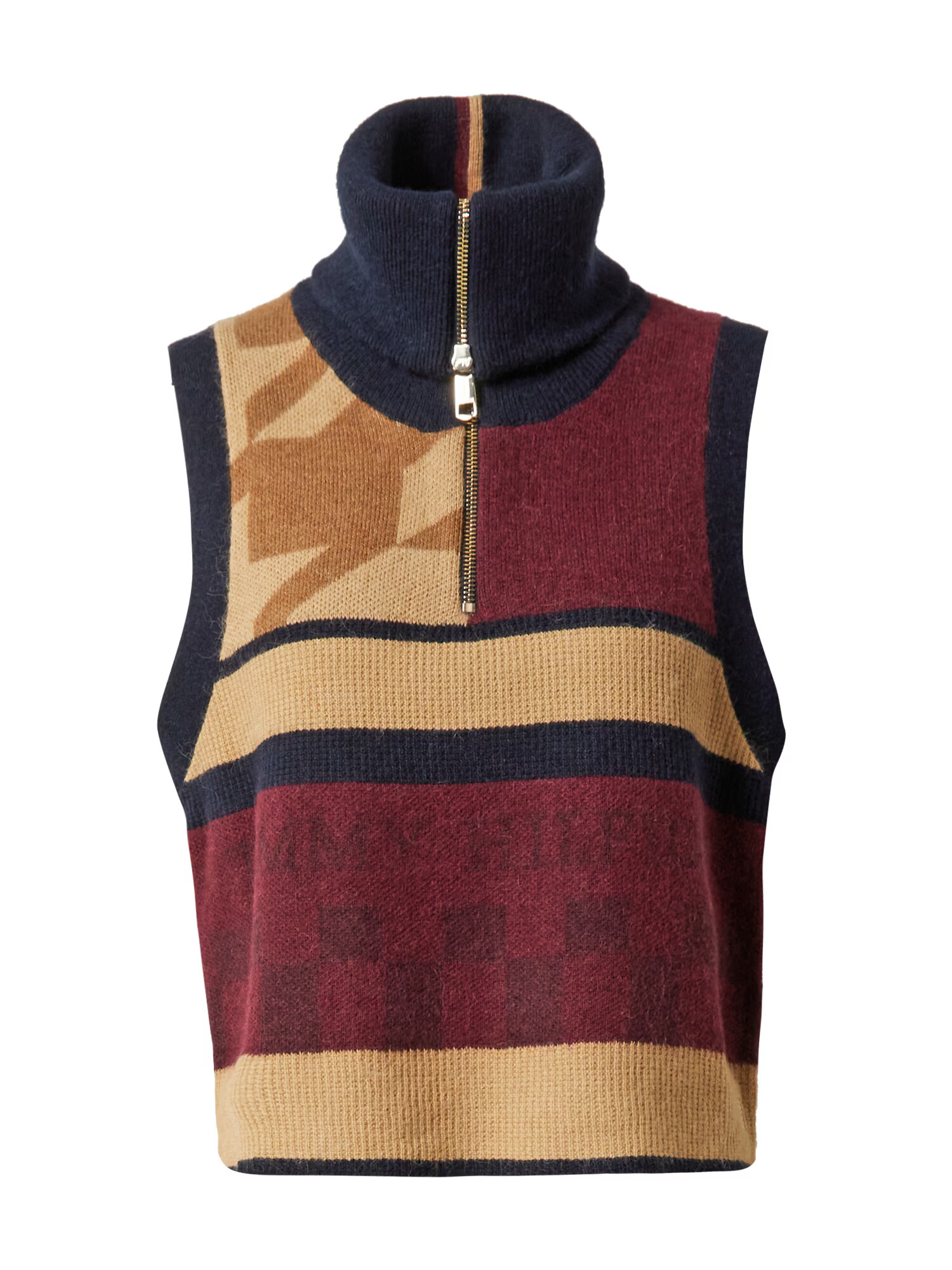 TOMMY HILFIGER Pulover konjak / svetlo rjava / nočno modra / temno rdeča - Pepit.si