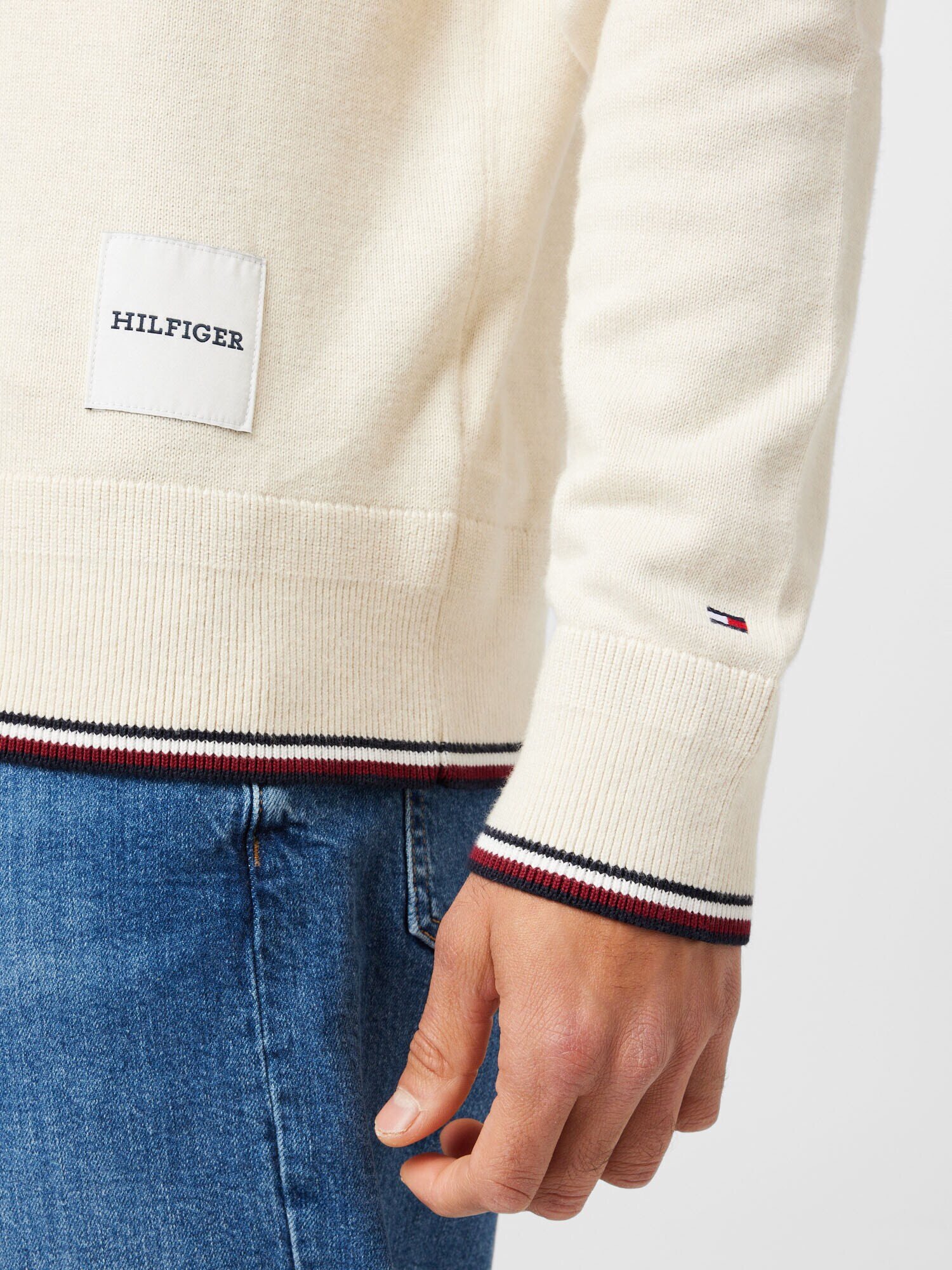 TOMMY HILFIGER Pulover kremna / mornarska / rdeča / bela - Pepit.si