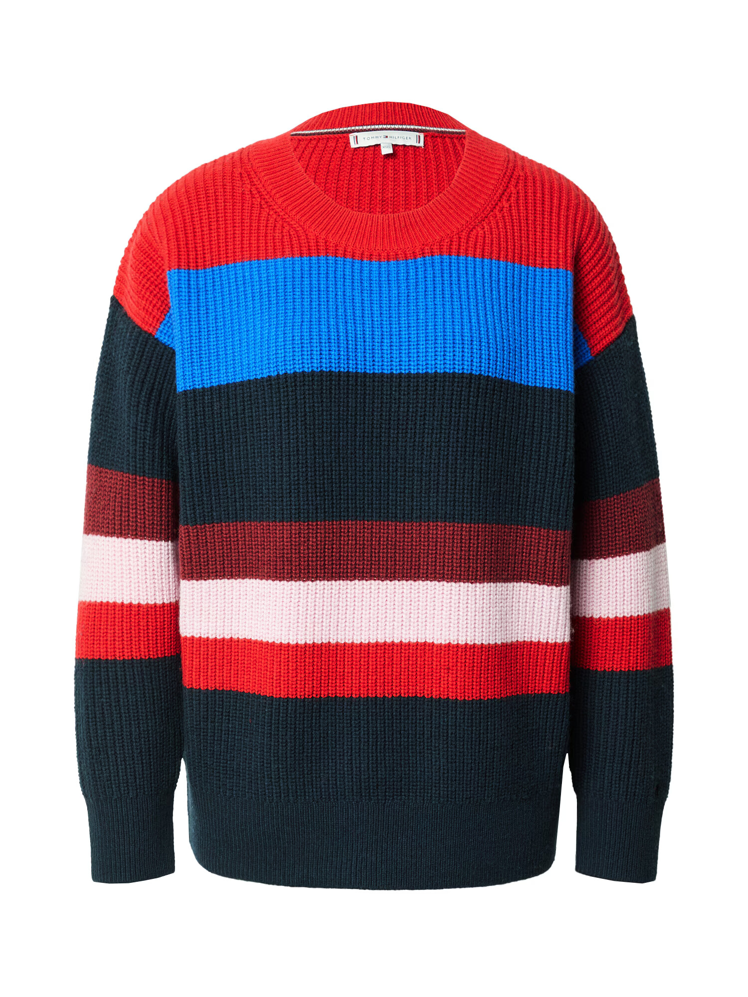 TOMMY HILFIGER Pulover modra / nočno modra / roza / rdeča - Pepit.si