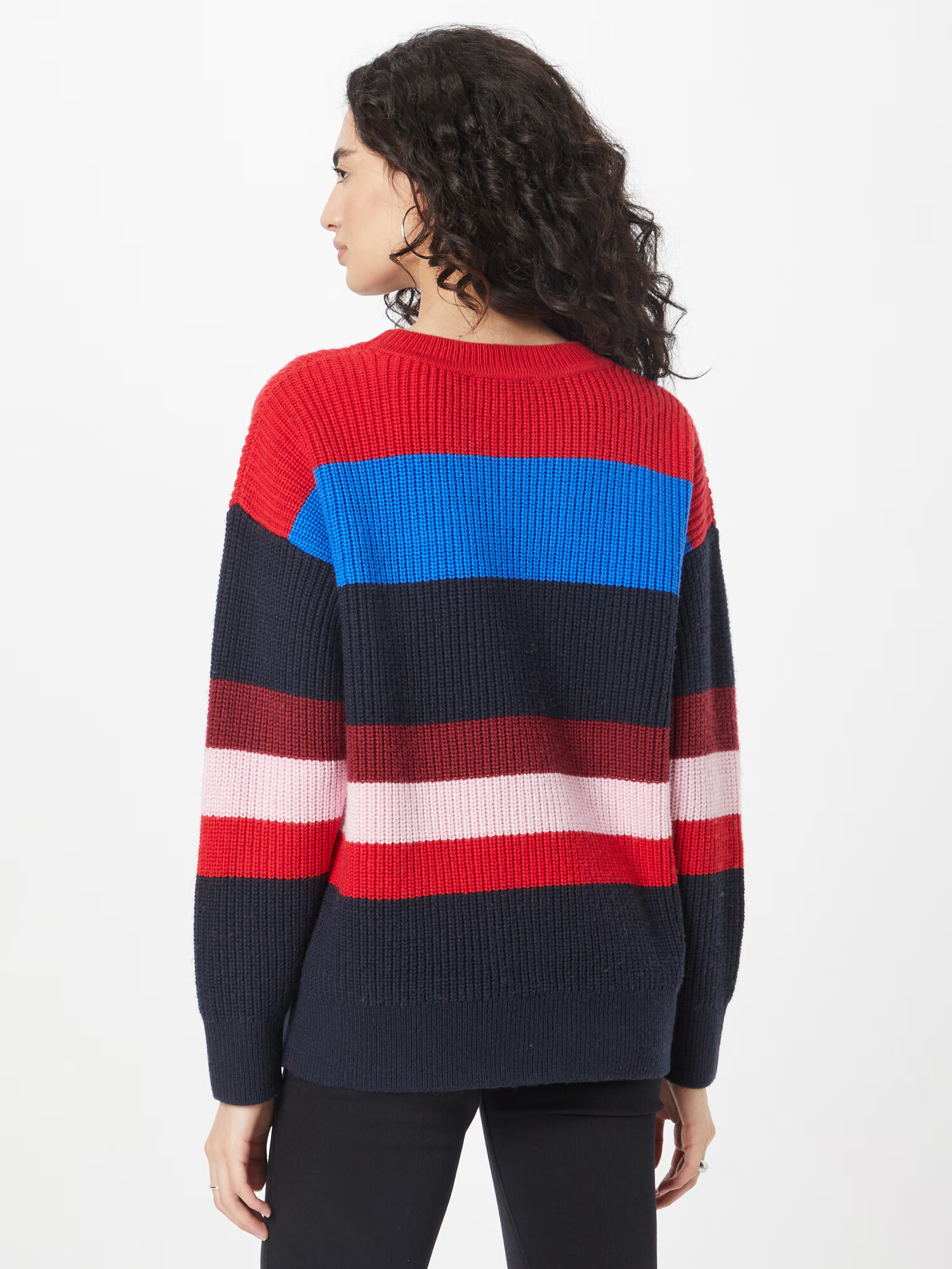 TOMMY HILFIGER Pulover modra / nočno modra / roza / rdeča - Pepit.si