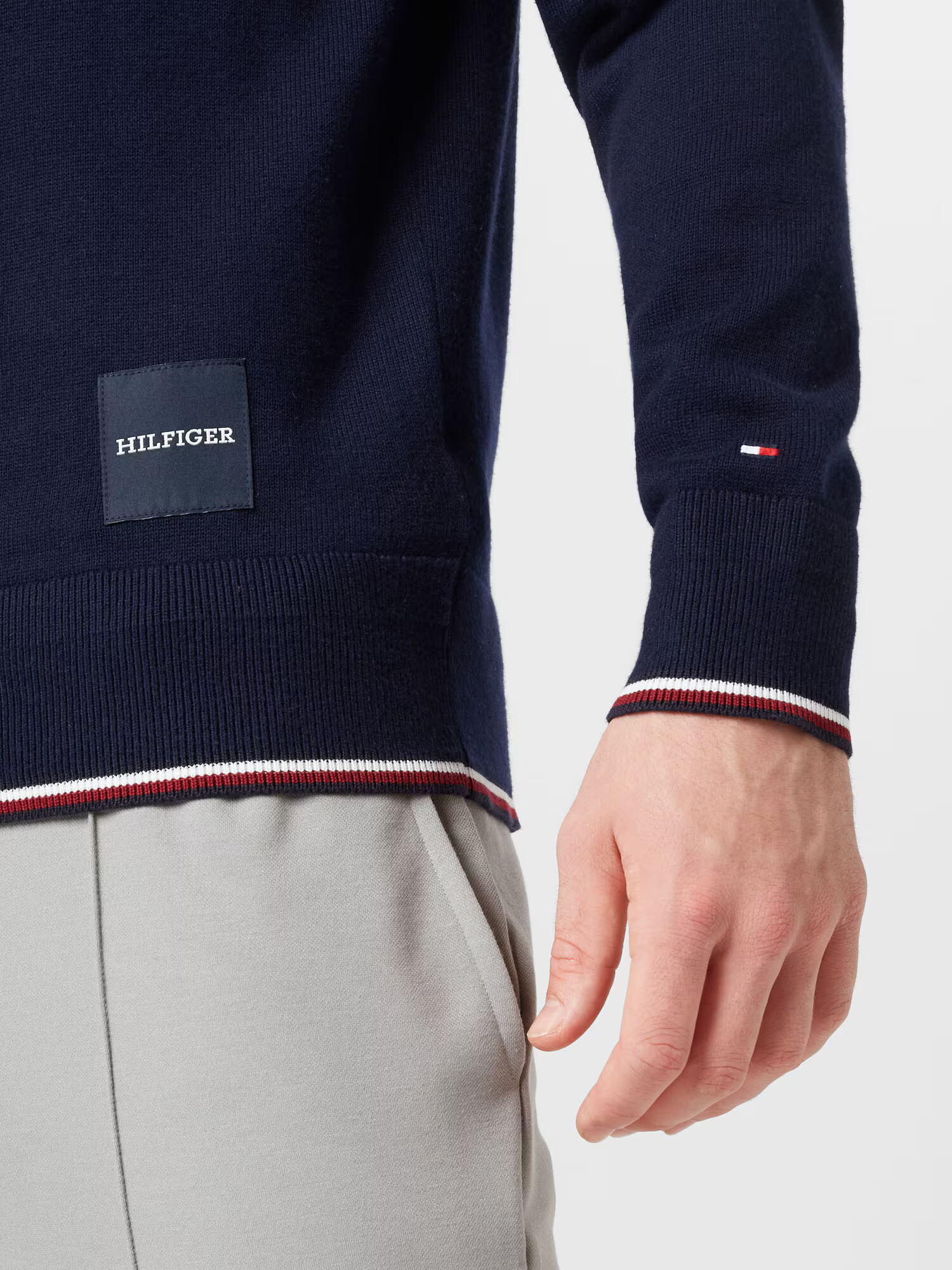 TOMMY HILFIGER Pulover mornarska / rdeča / bela - Pepit.si