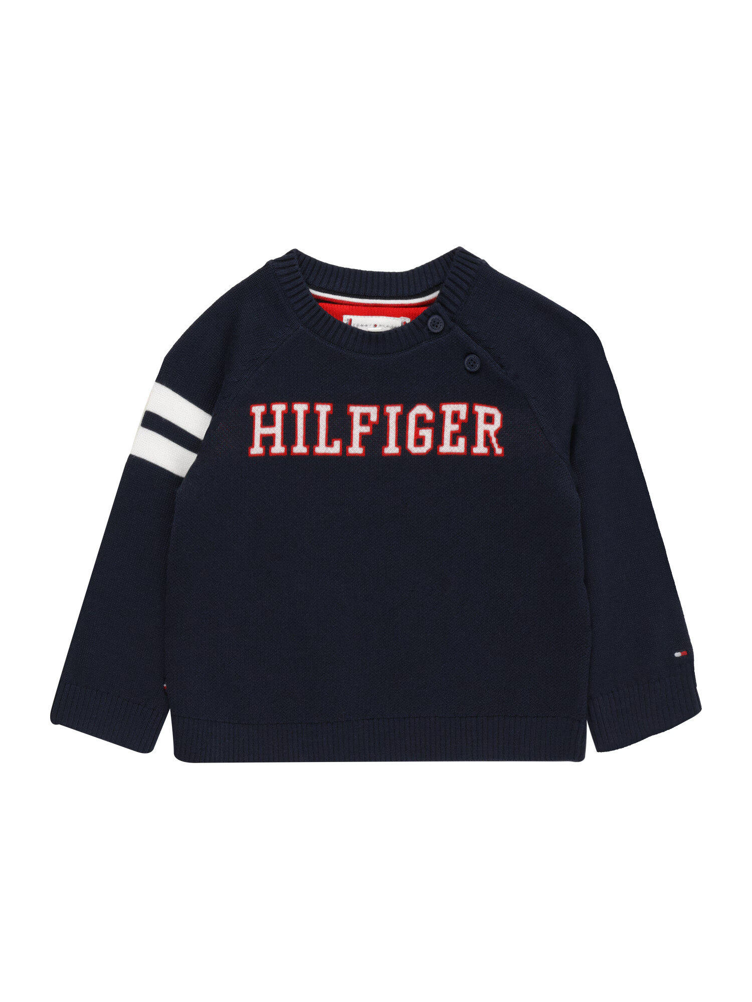 TOMMY HILFIGER Pullover mornarska / bela / rdeča - Pepit.si