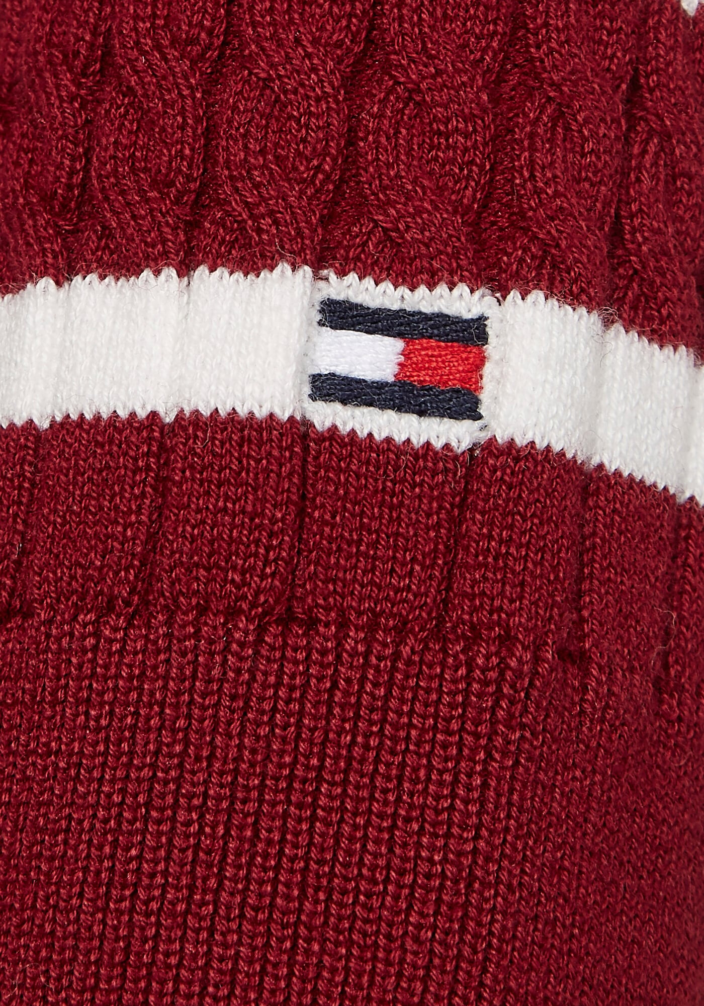 TOMMY HILFIGER Pulover mornarska / češnjevo rdeča / bela / naravno bela - Pepit.si