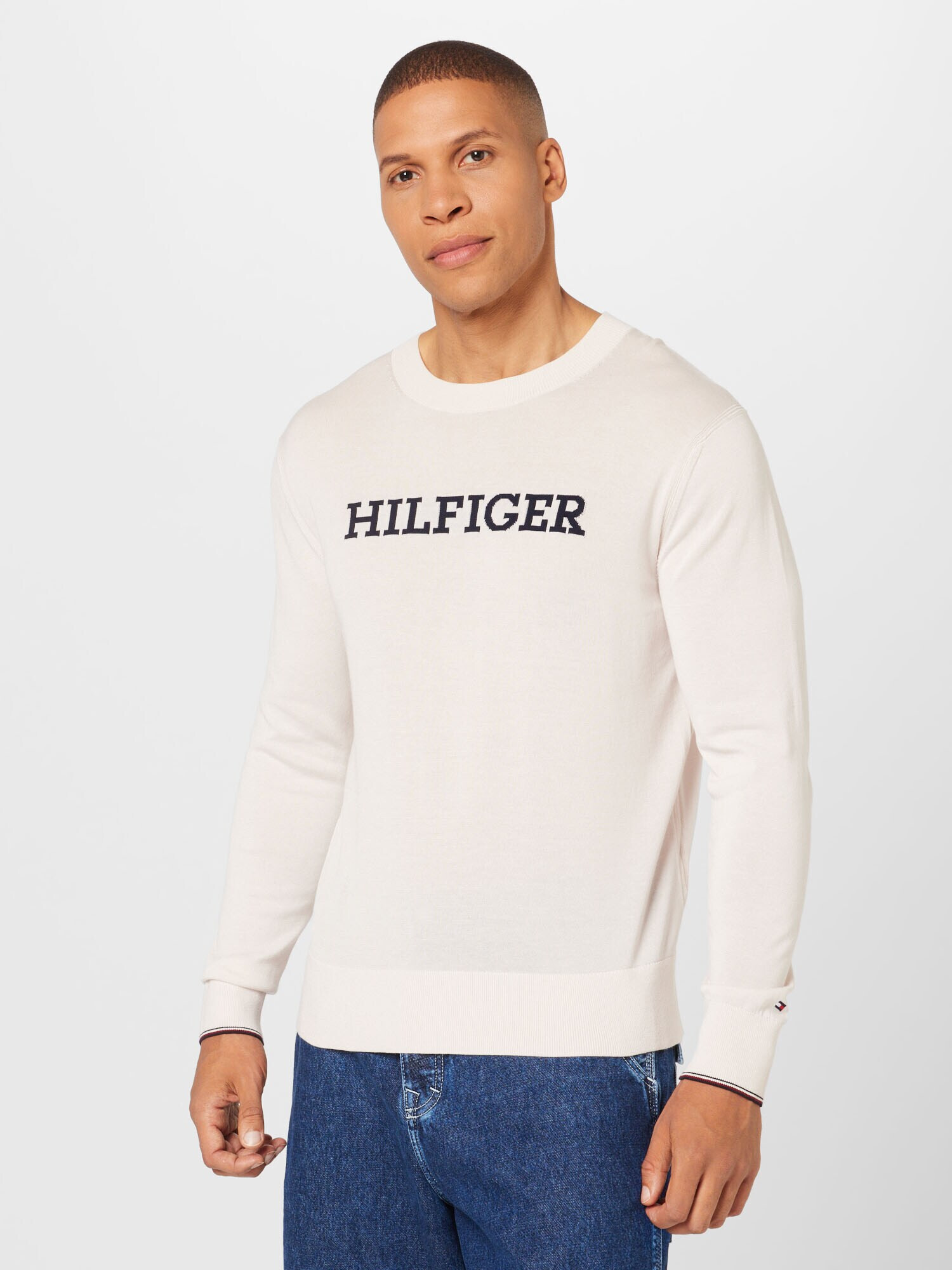 TOMMY HILFIGER Pulover mornarska / rdeča / biserno bela - Pepit.si