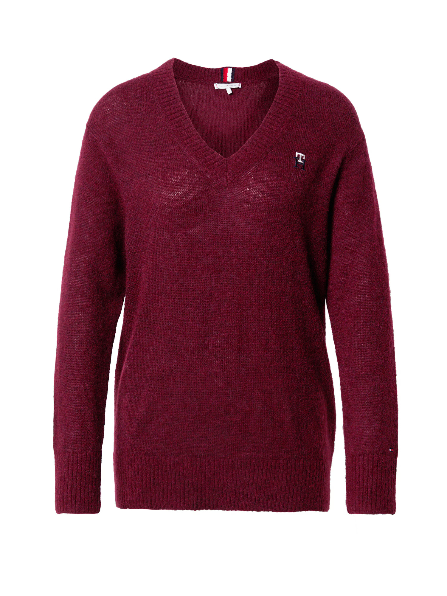 TOMMY HILFIGER Pulover mornarska / rdeča / merlot / bela - Pepit.si