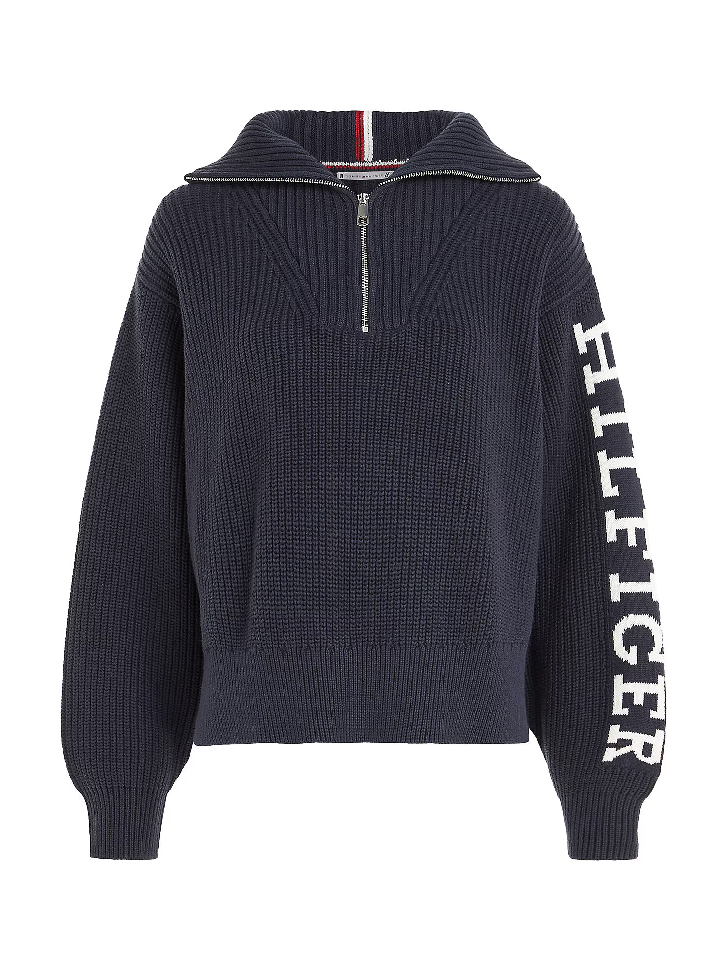 TOMMY HILFIGER Pulover nočno modra / bela - Pepit.si