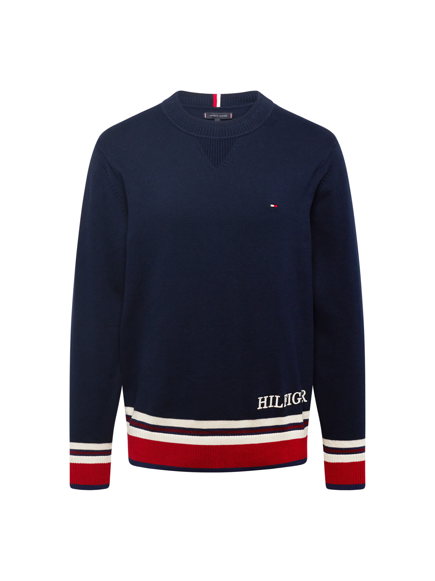 TOMMY HILFIGER Pulover nočno modra / rdeča / bela - Pepit.si