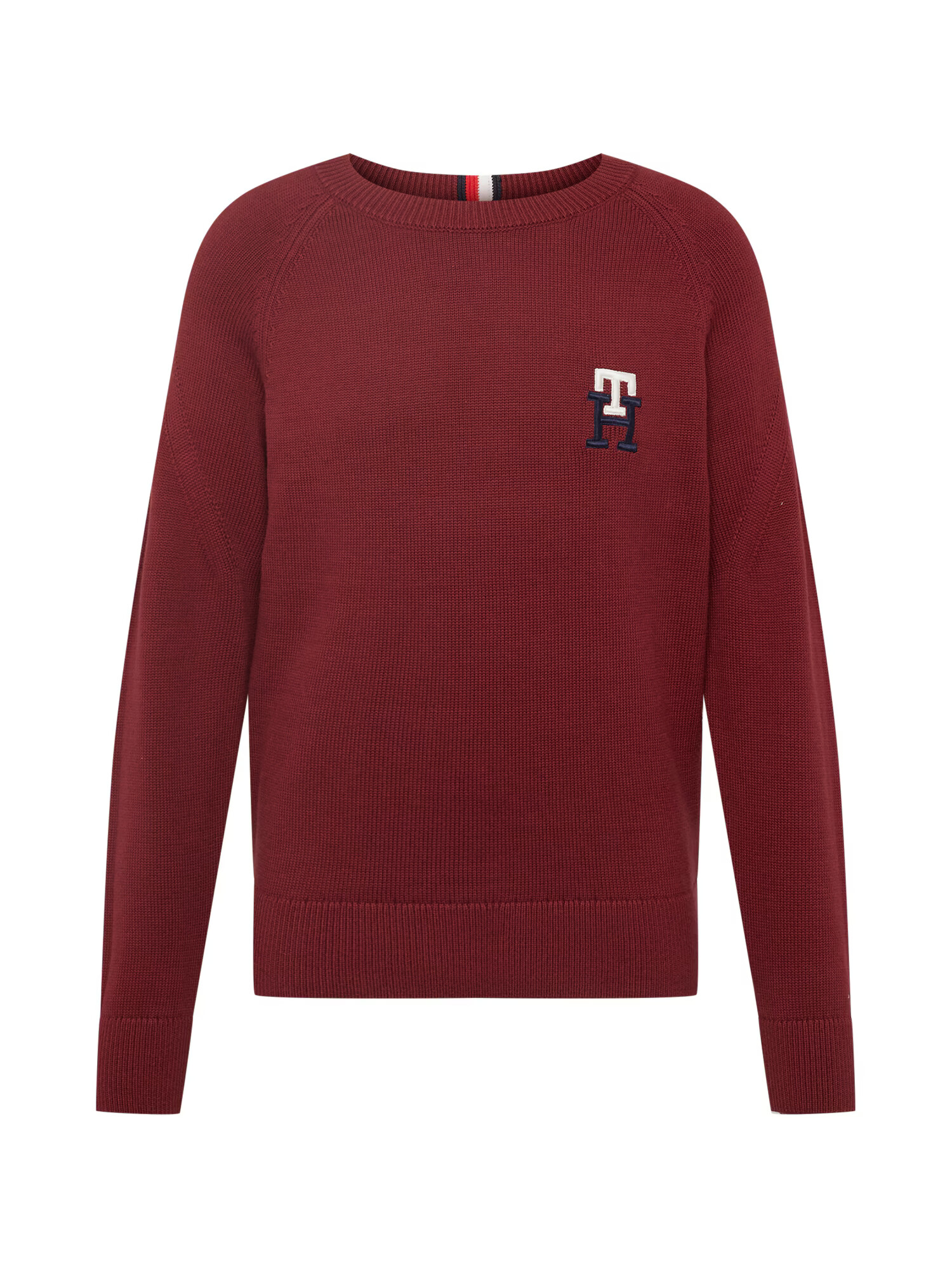 TOMMY HILFIGER Pulover mornarska / bordo / bela - Pepit.si