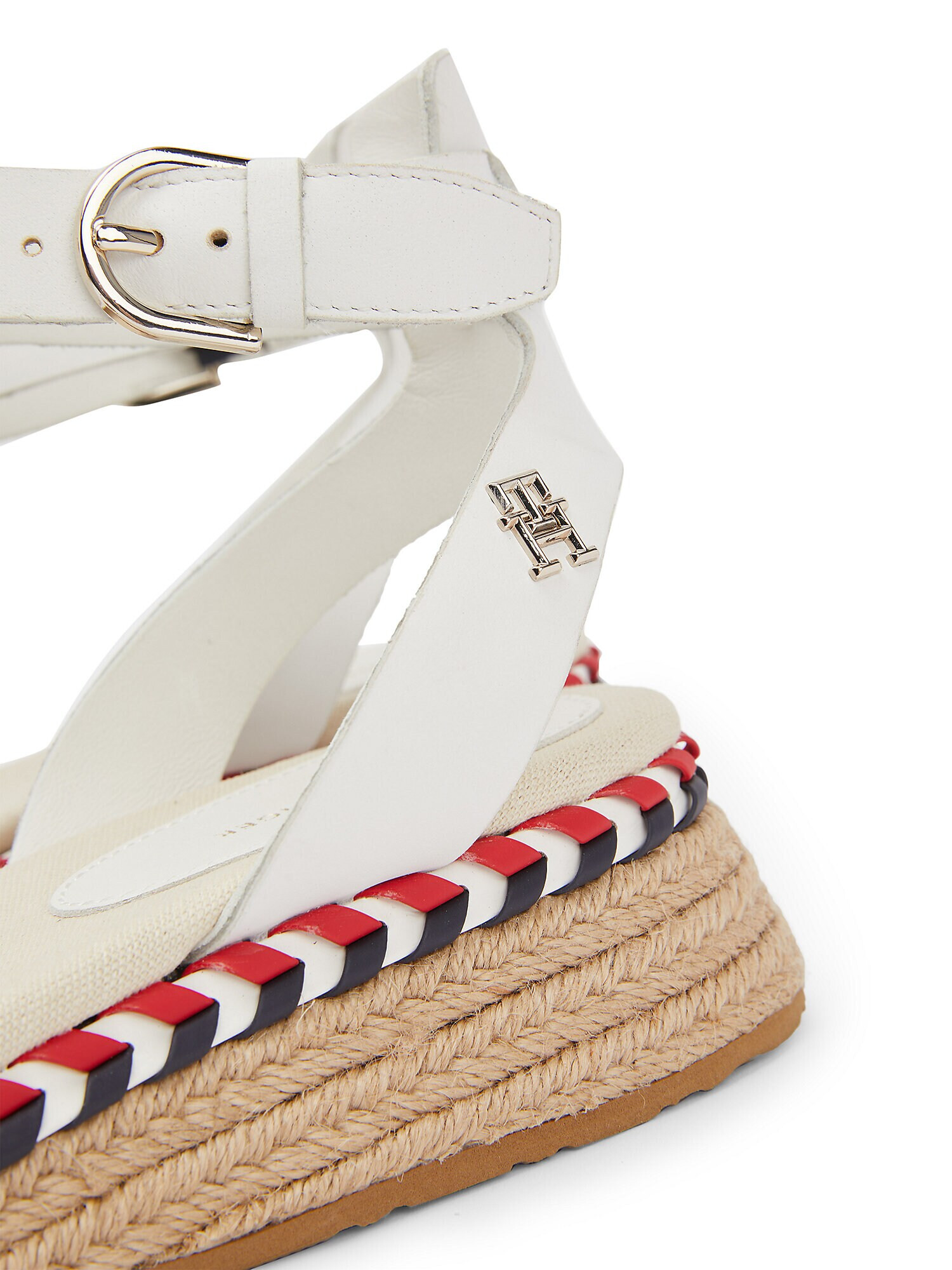 TOMMY HILFIGER Sandali s paščki rdeča / črna / bela - Pepit.si