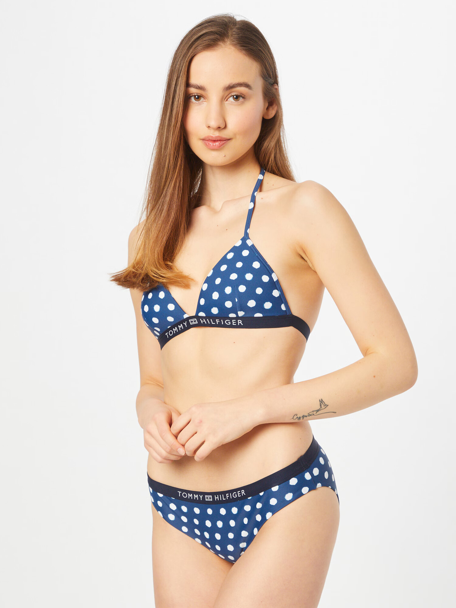 Tommy Hilfiger Underwear Bikini zgornji del mornarska / nebeško modra / bela - Pepit.si