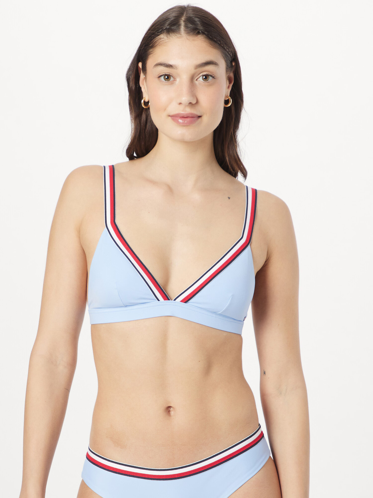 Tommy Hilfiger Underwear Bikini zgornji del mornarska / svetlo modra / rdeča / bela - Pepit.si