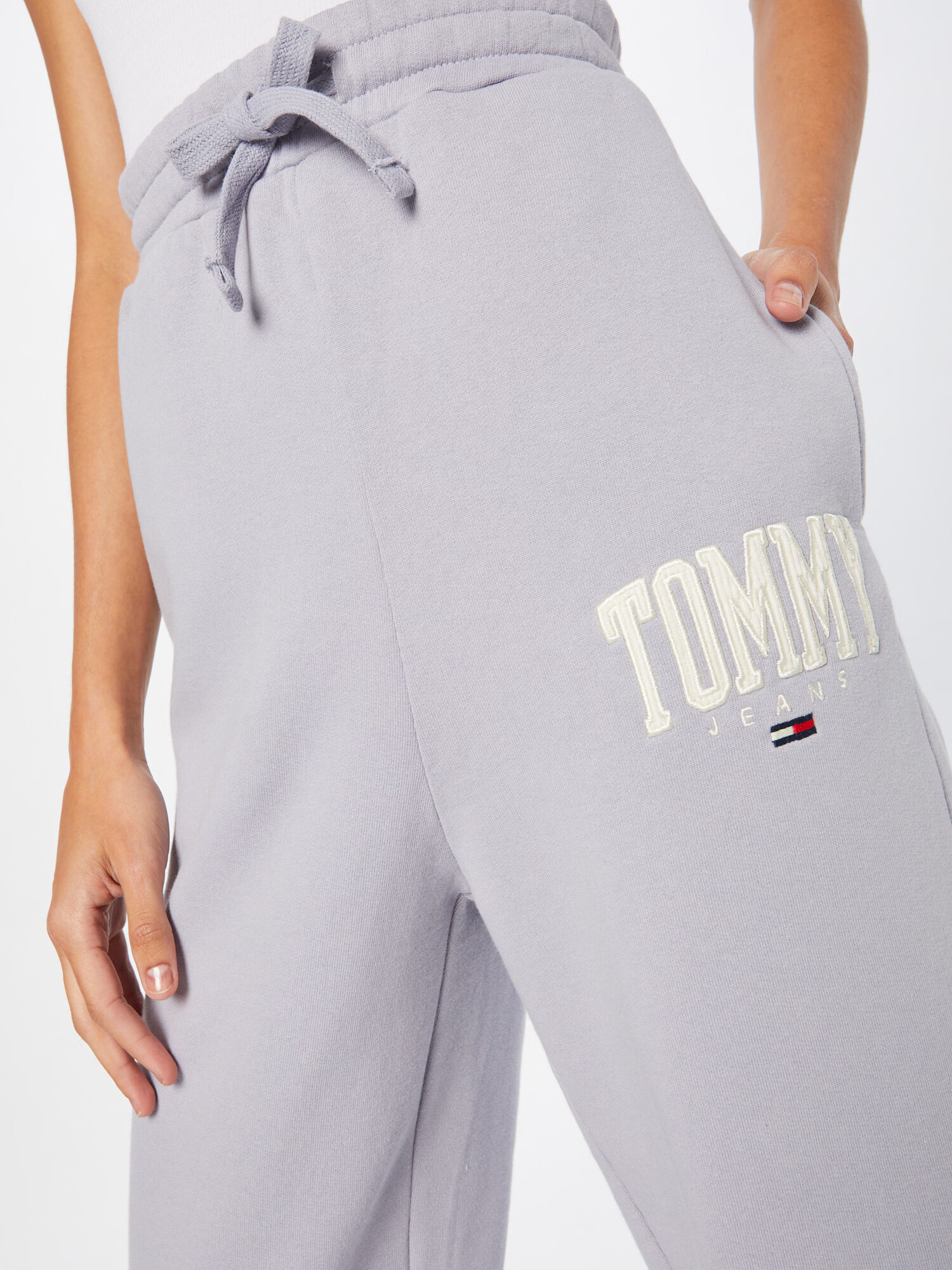 Tommy Jeans Hlače 'Abo' sivka / bela / rdeča / mornarska - Pepit.si