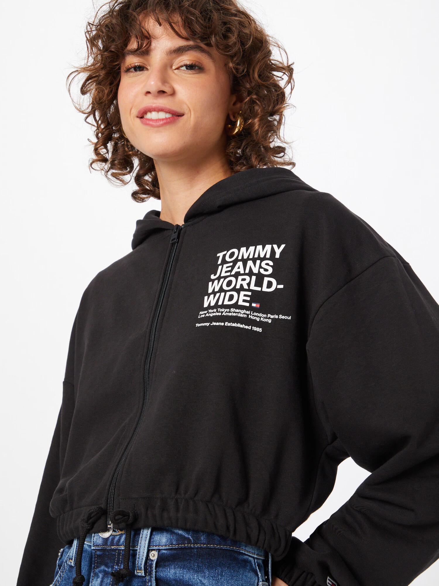 Tommy Jeans Jopa na zadrgo črna / bela - Pepit.si