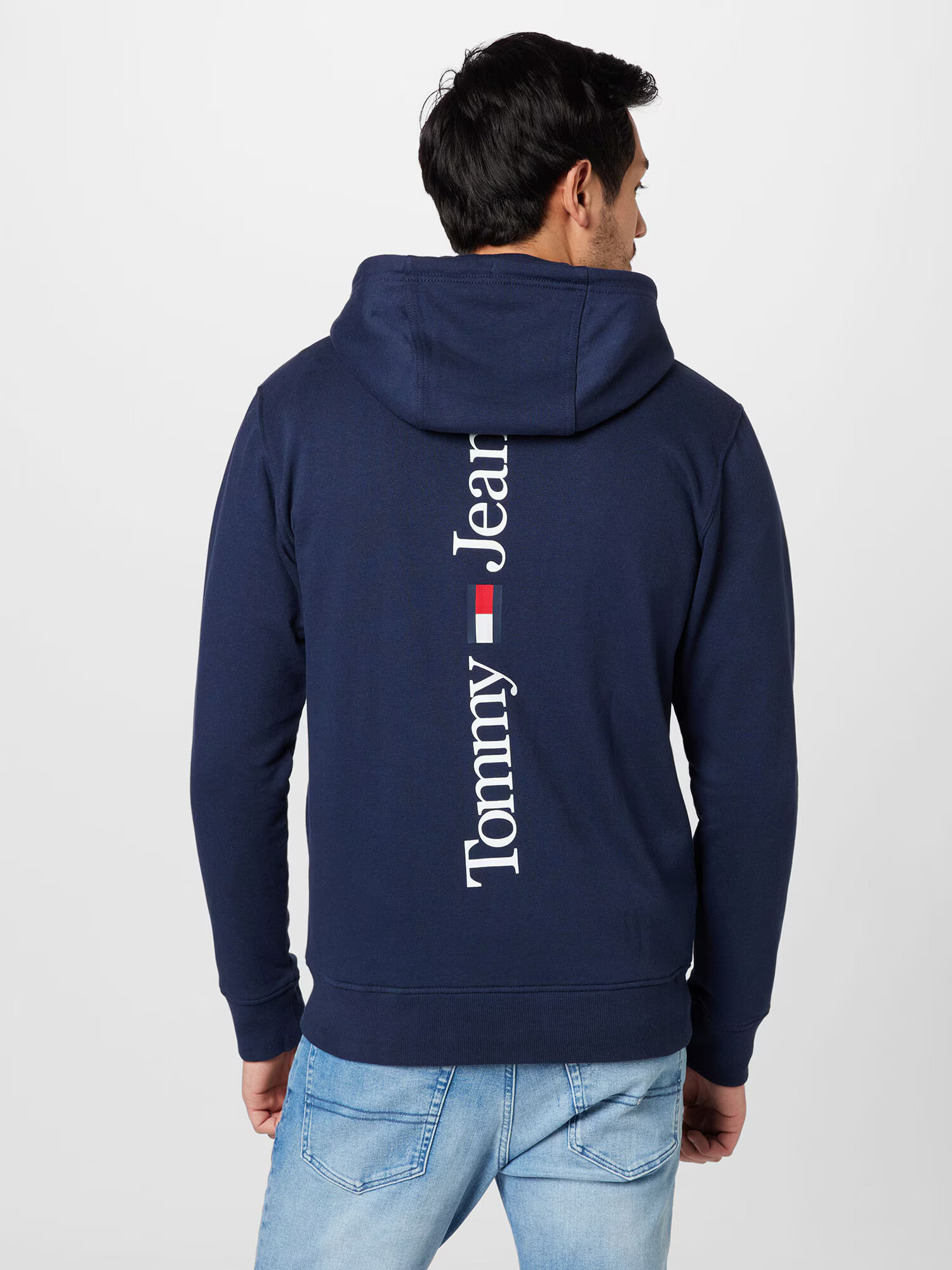 Tommy Jeans Jopa na zadrgo mornarska / rdeča / bela - Pepit.si