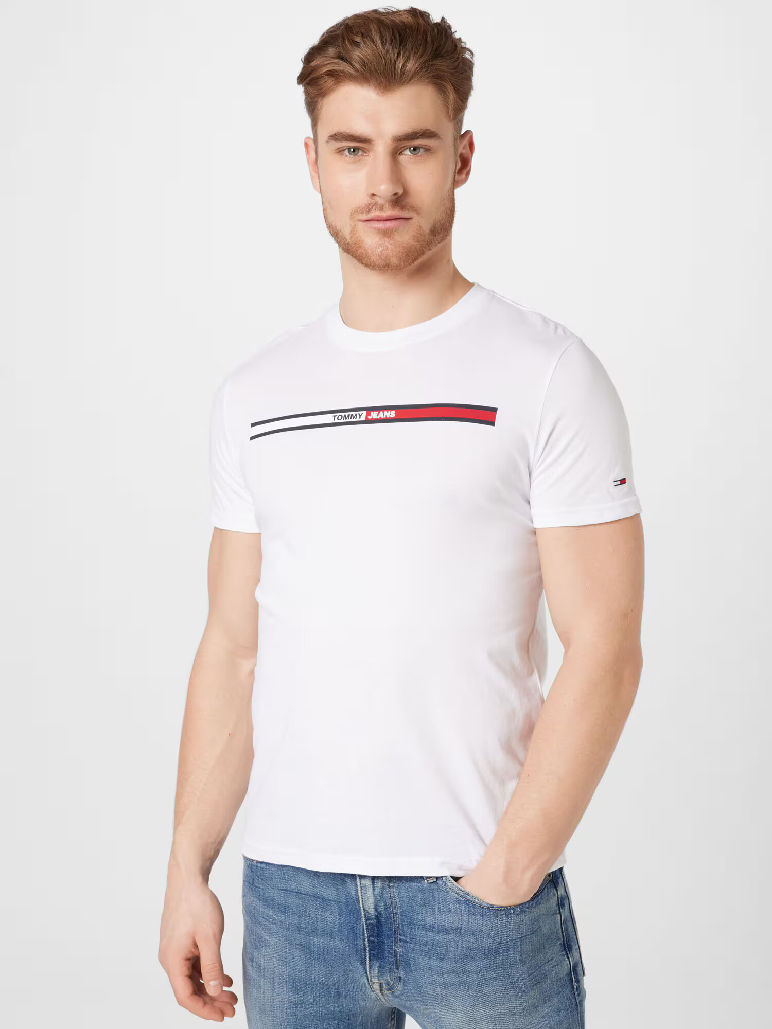 Tommy Jeans Majica rdeča / črna / bela - Pepit.si