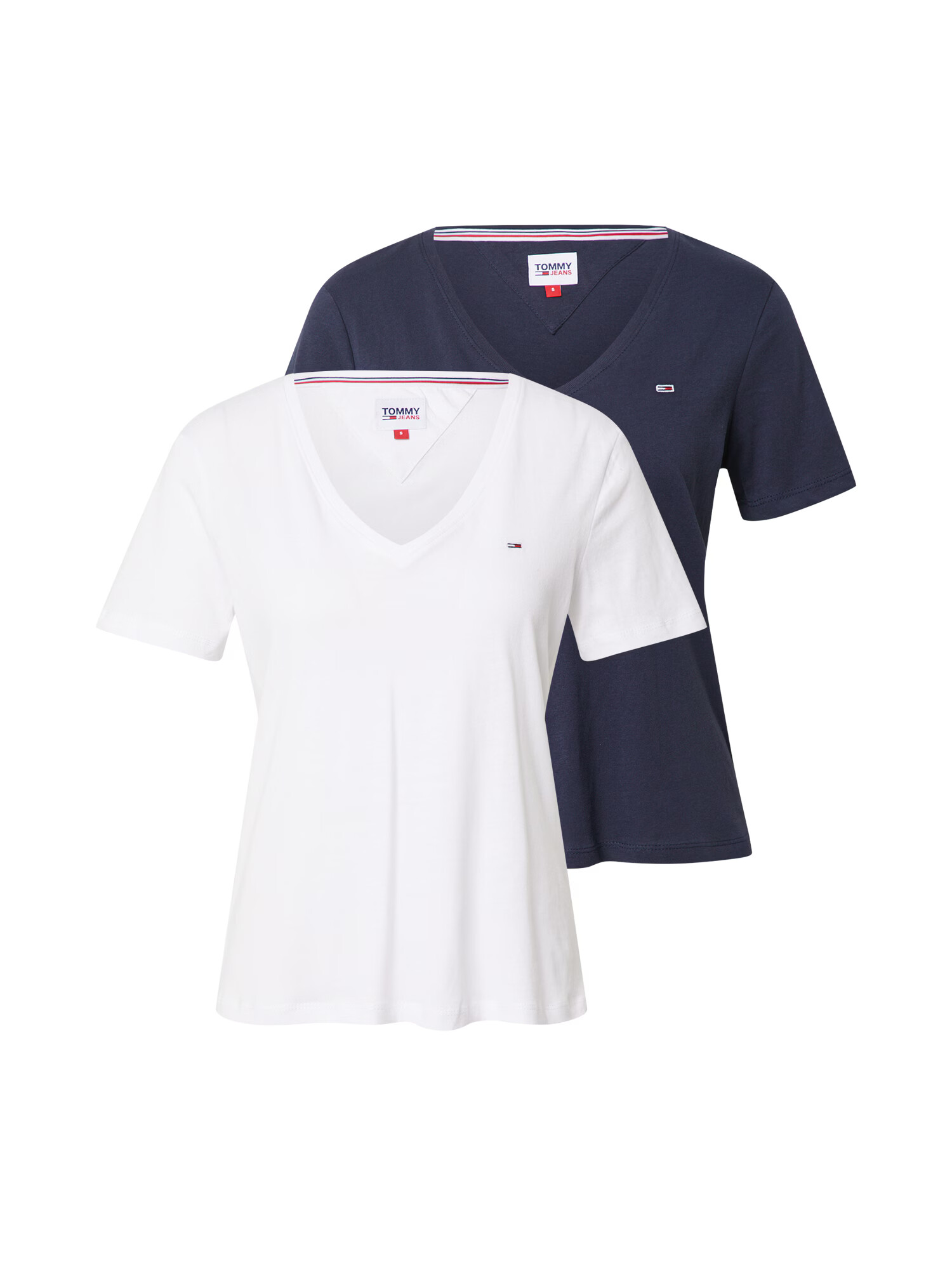 Tommy Jeans Majica mornarska / rdeča / bela - Pepit.si