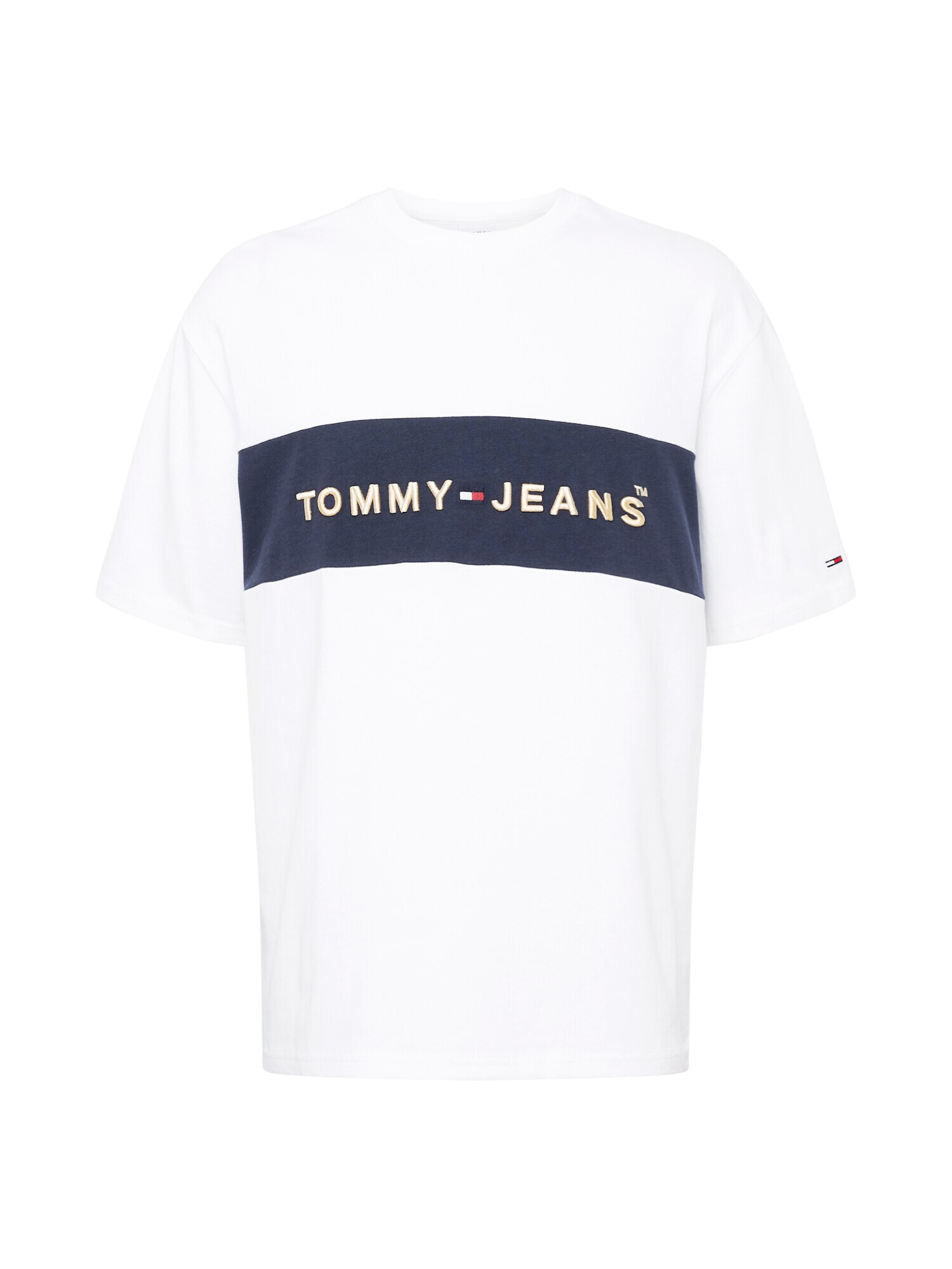 Tommy Jeans Majica bež / nočno modra / rdeča / bela - Pepit.si