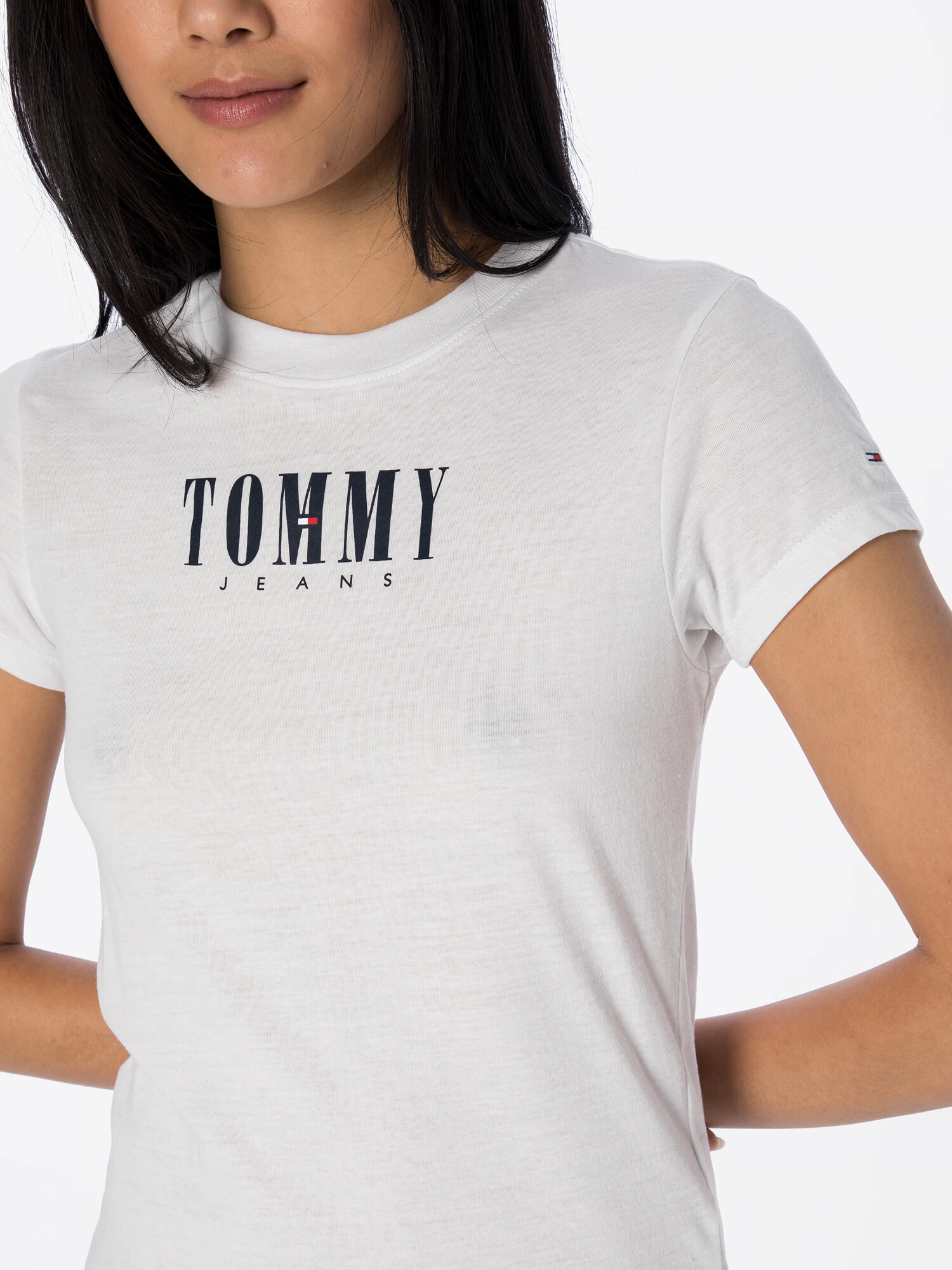 Tommy Jeans Majica črna / bela - Pepit.si