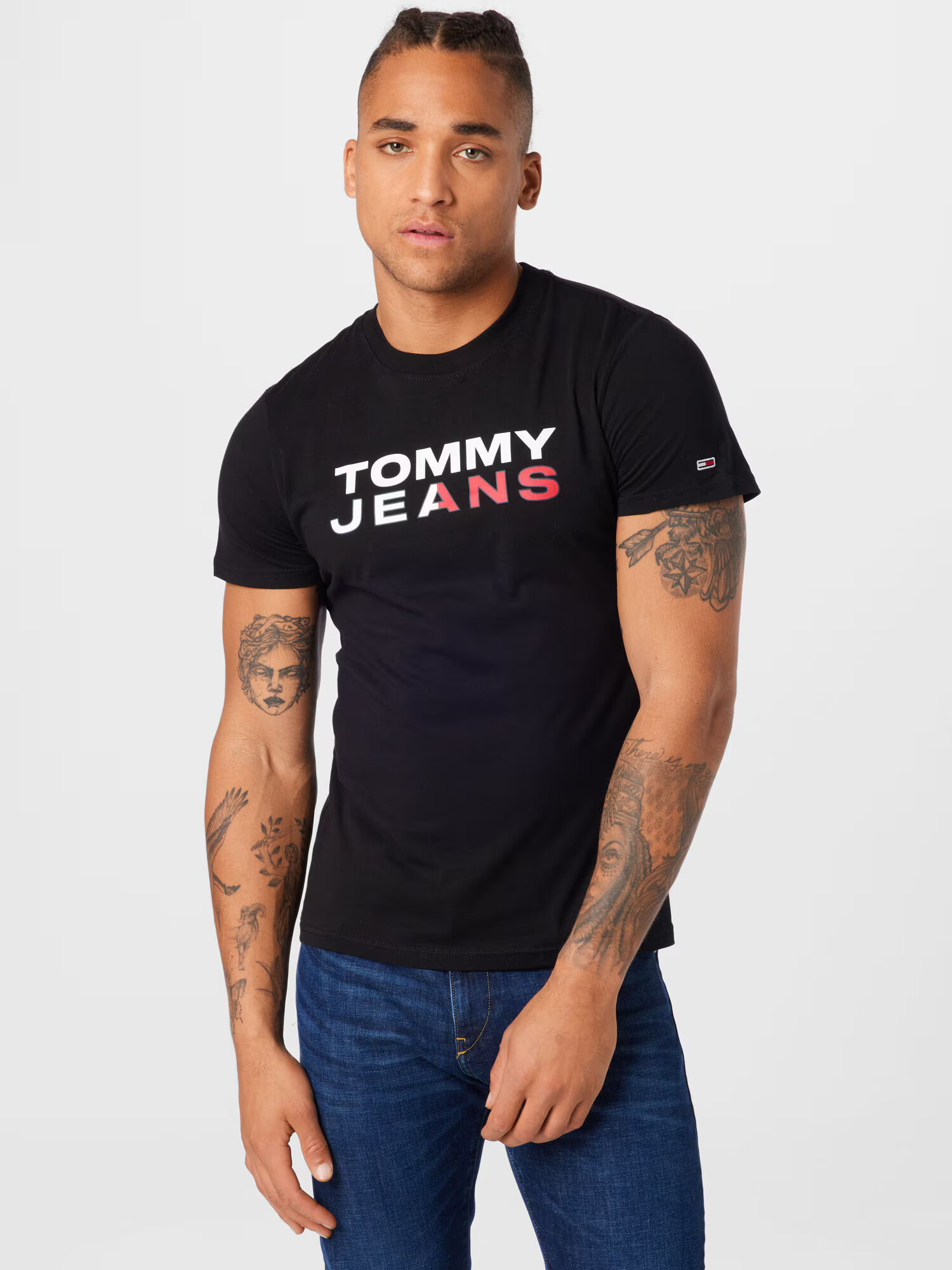 Tommy Jeans Majica krvavo rdeča / črna / bela - Pepit.si