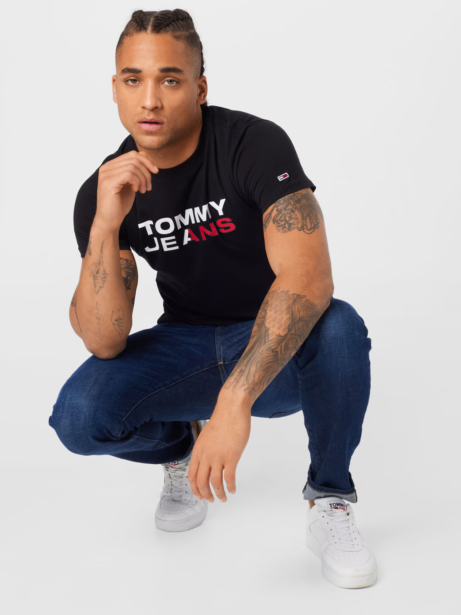 Tommy Jeans Majica krvavo rdeča / črna / bela - Pepit.si