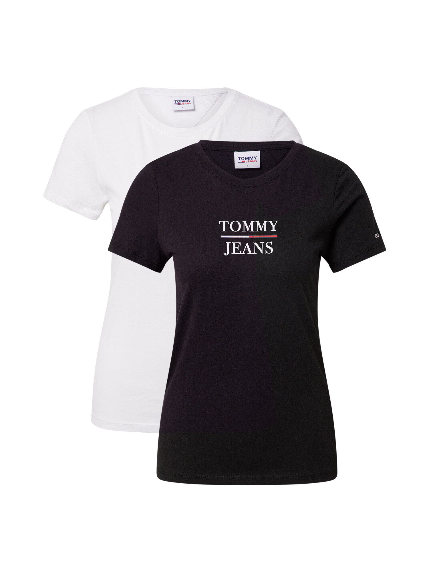 Tommy Jeans Majica črna / temno modra / rdeča / off-bela - Pepit.si