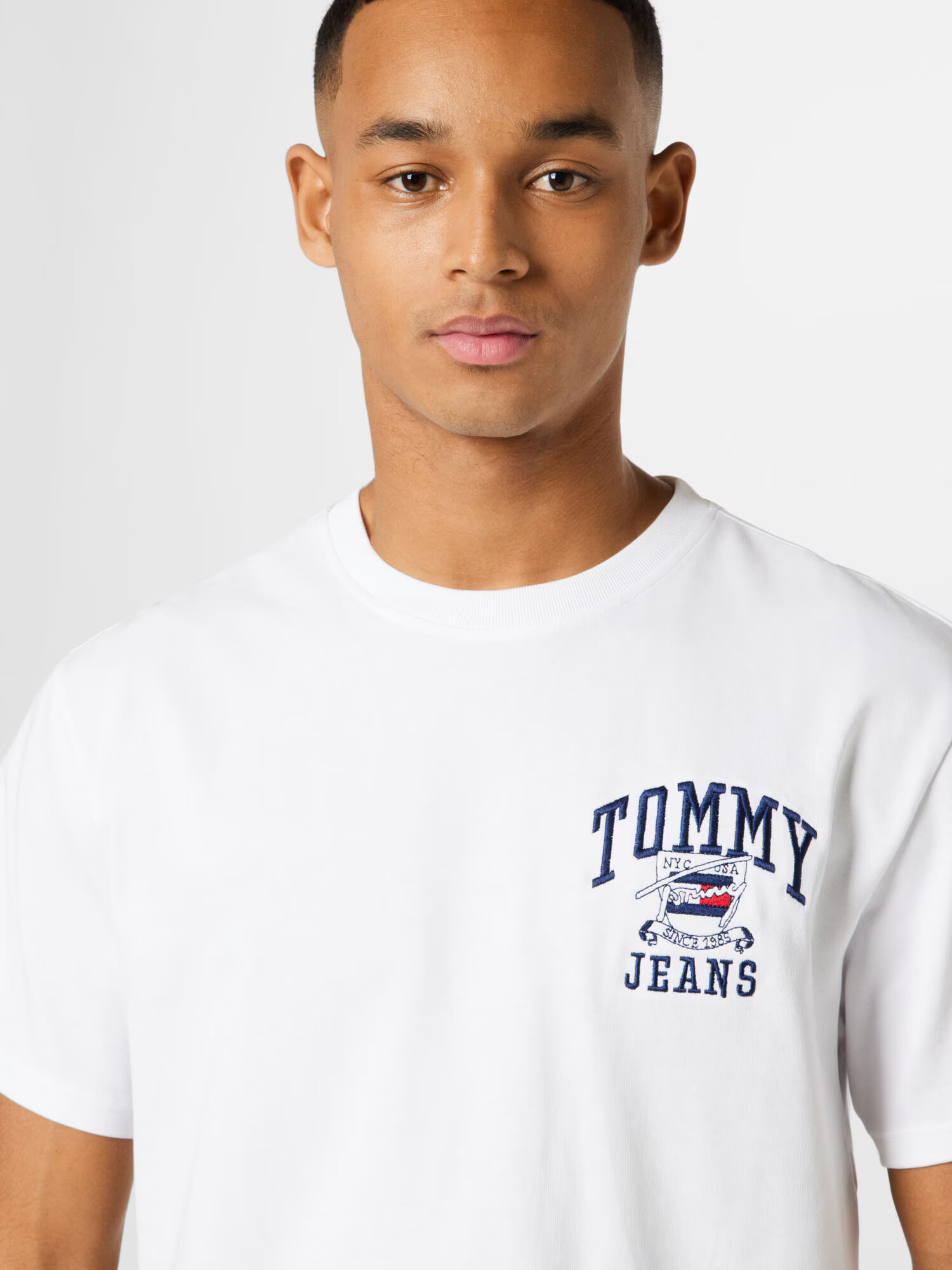 Tommy Jeans Majica mornarska / rdeča / off-bela - Pepit.si