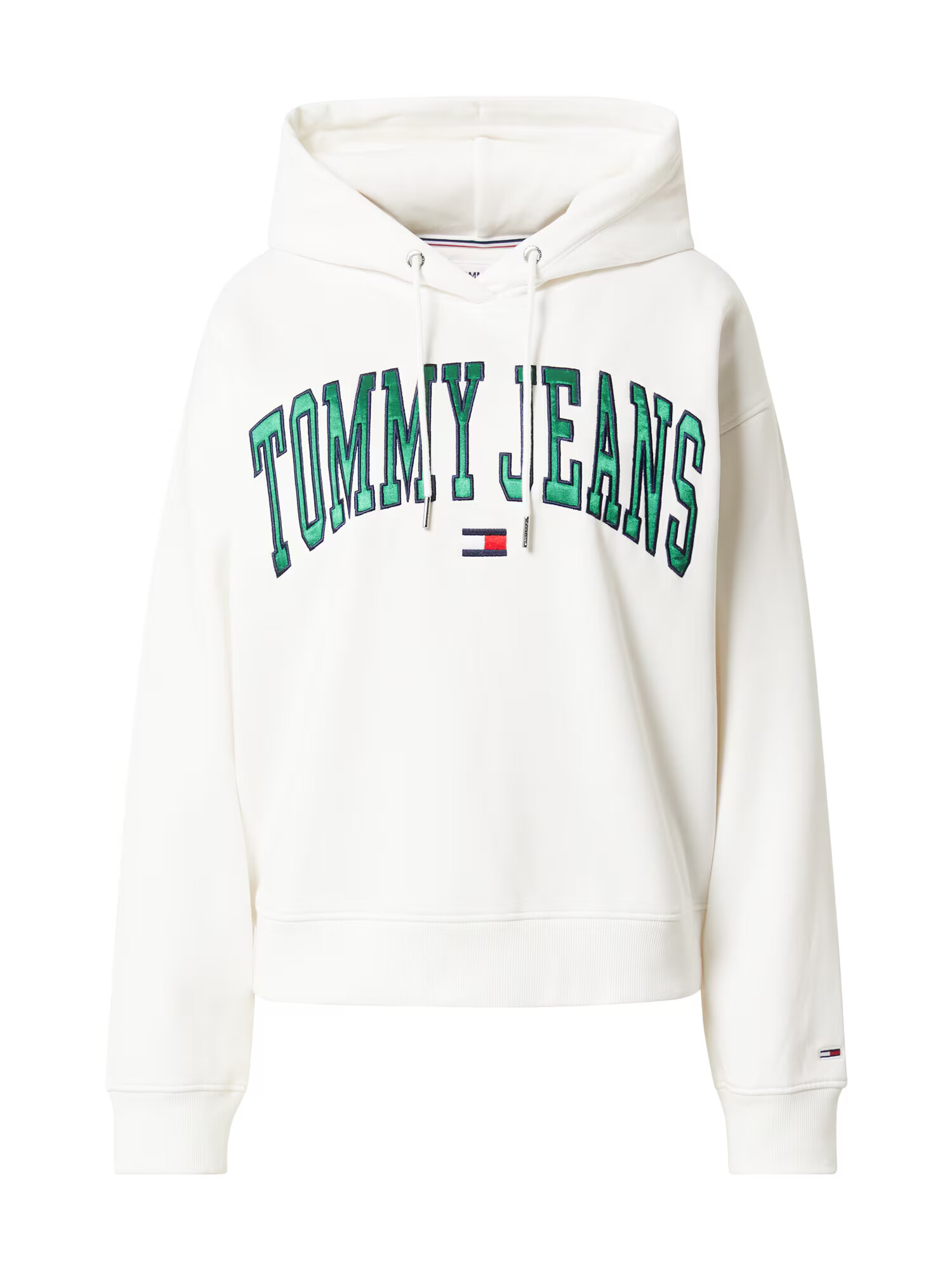 Tommy Jeans Majica kremna / mornarska / zelena - Pepit.si