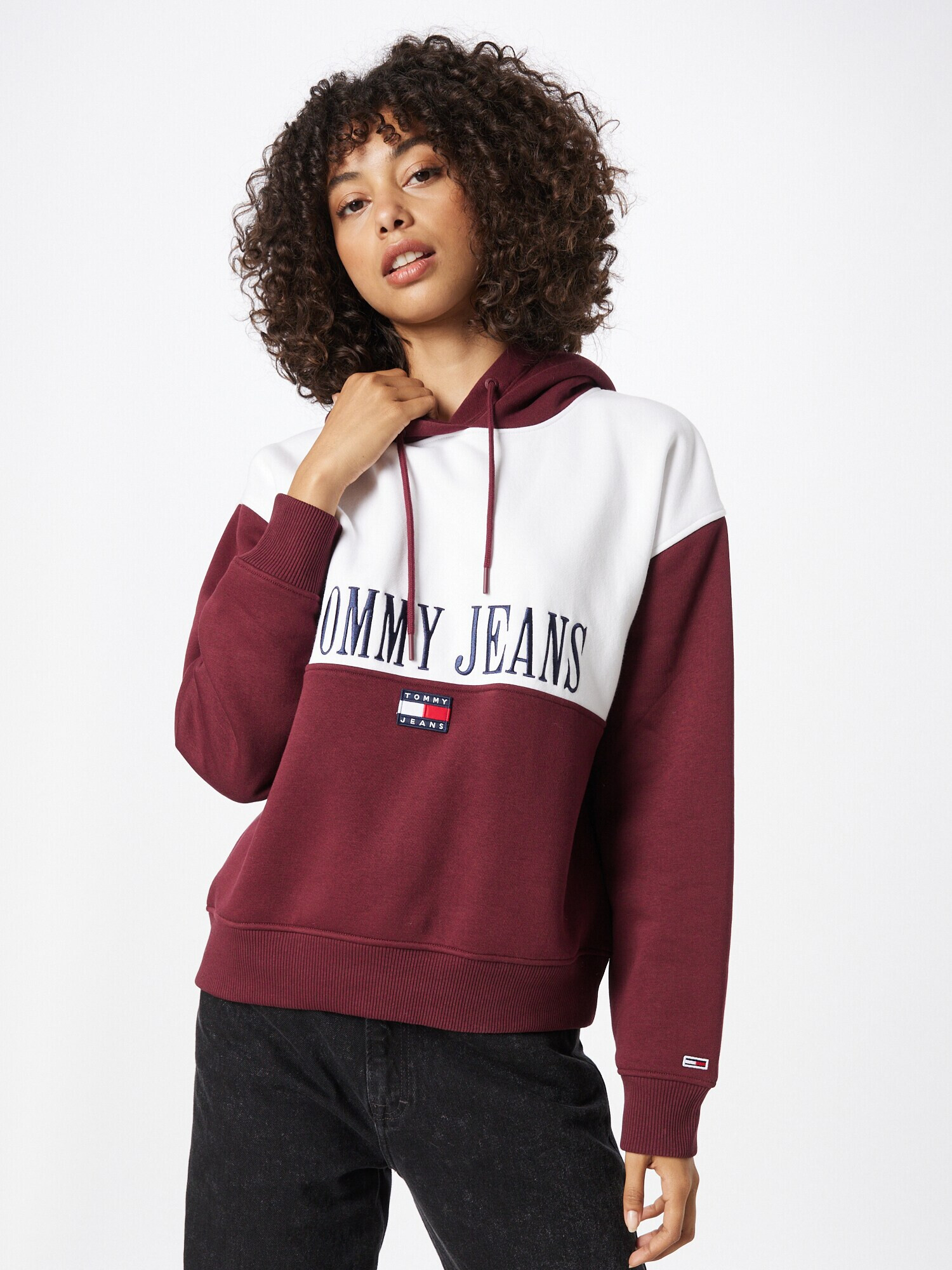 Tommy Jeans Majica marine / bordo / bela - Pepit.si