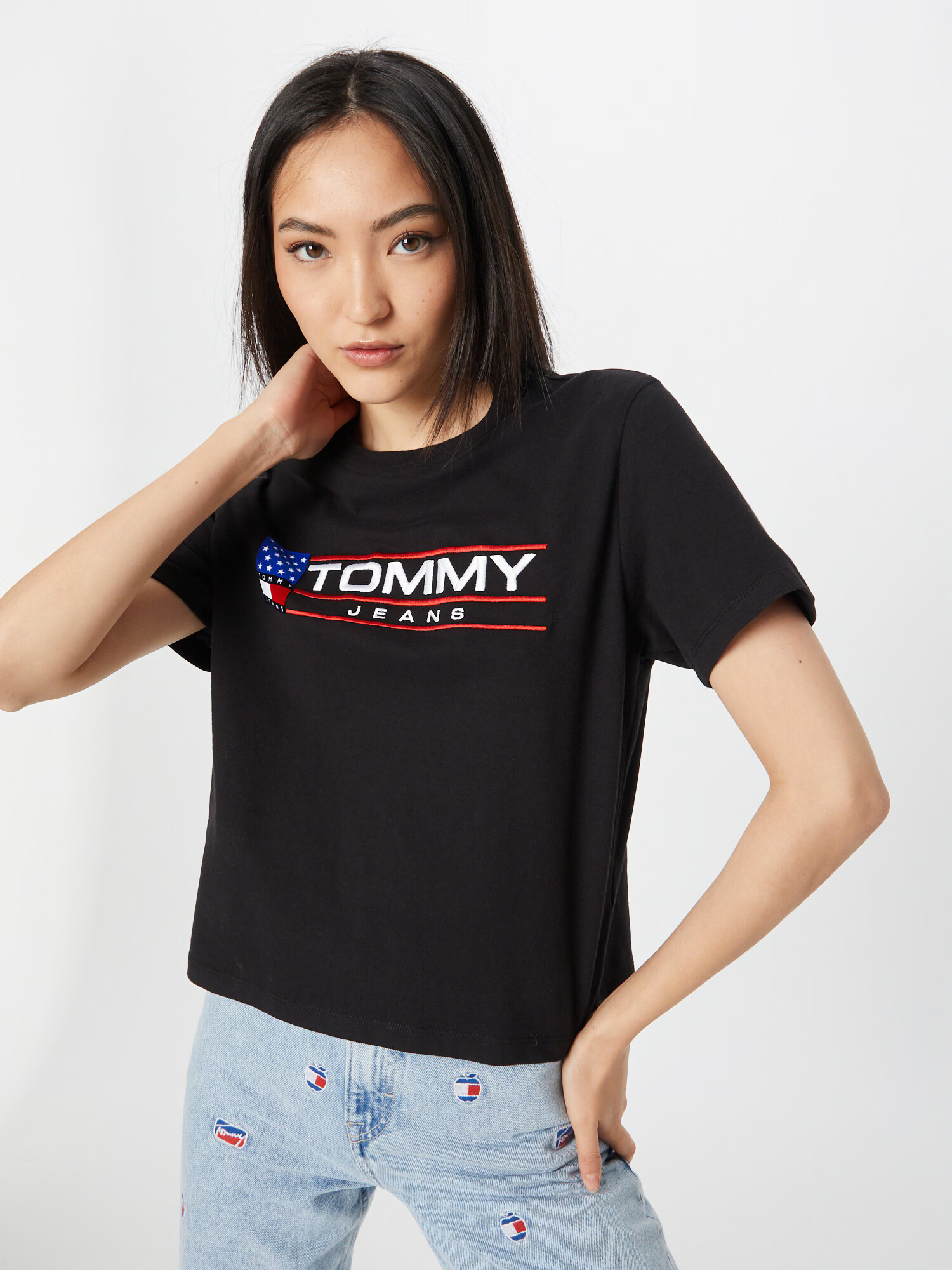 Tommy Jeans Majica 'MODERN SPORT' kraljevo modra / ognjeno rdeča / črna / bela - Pepit.si