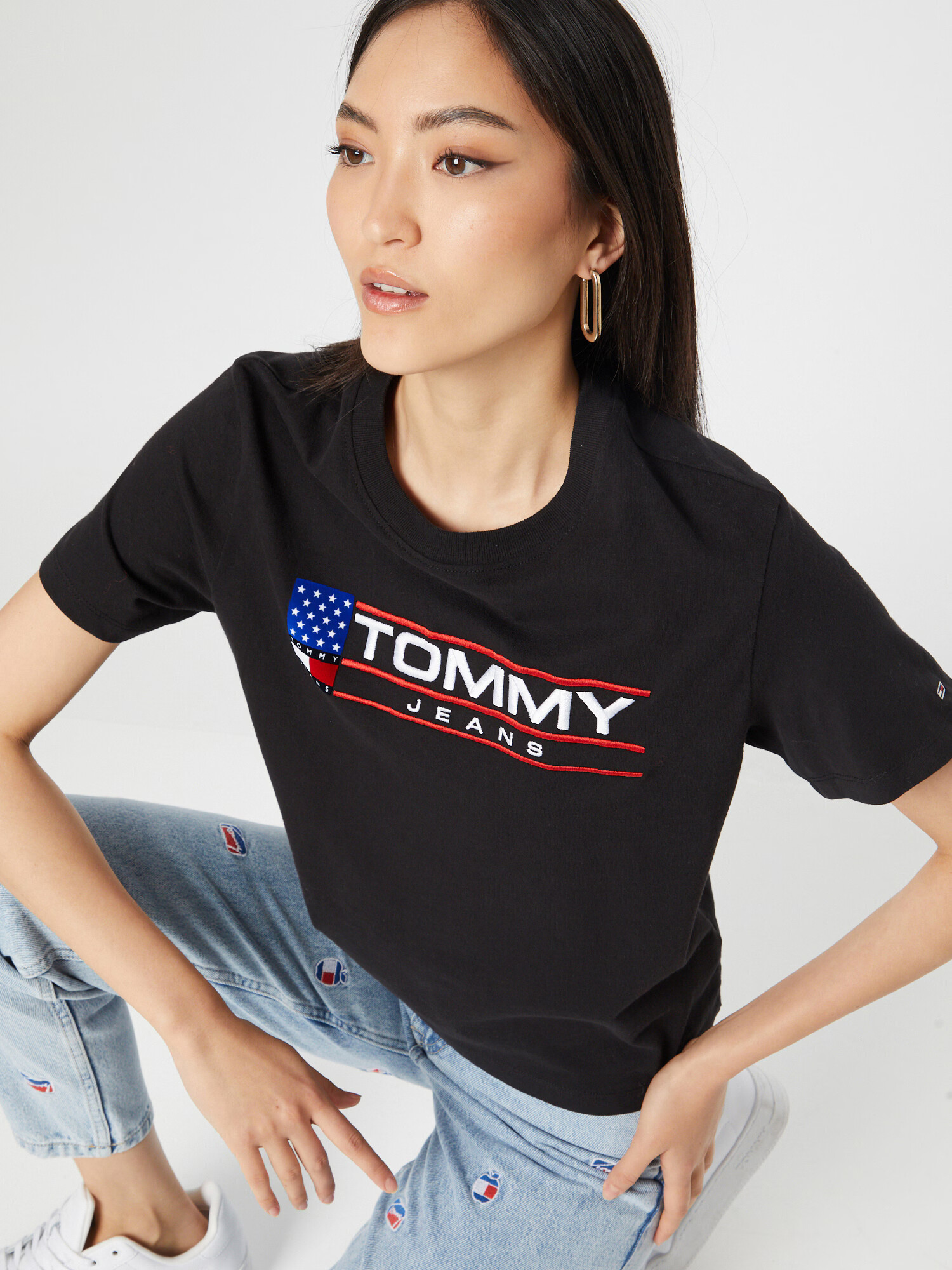 Tommy Jeans Majica 'MODERN SPORT' kraljevo modra / ognjeno rdeča / črna / bela - Pepit.si