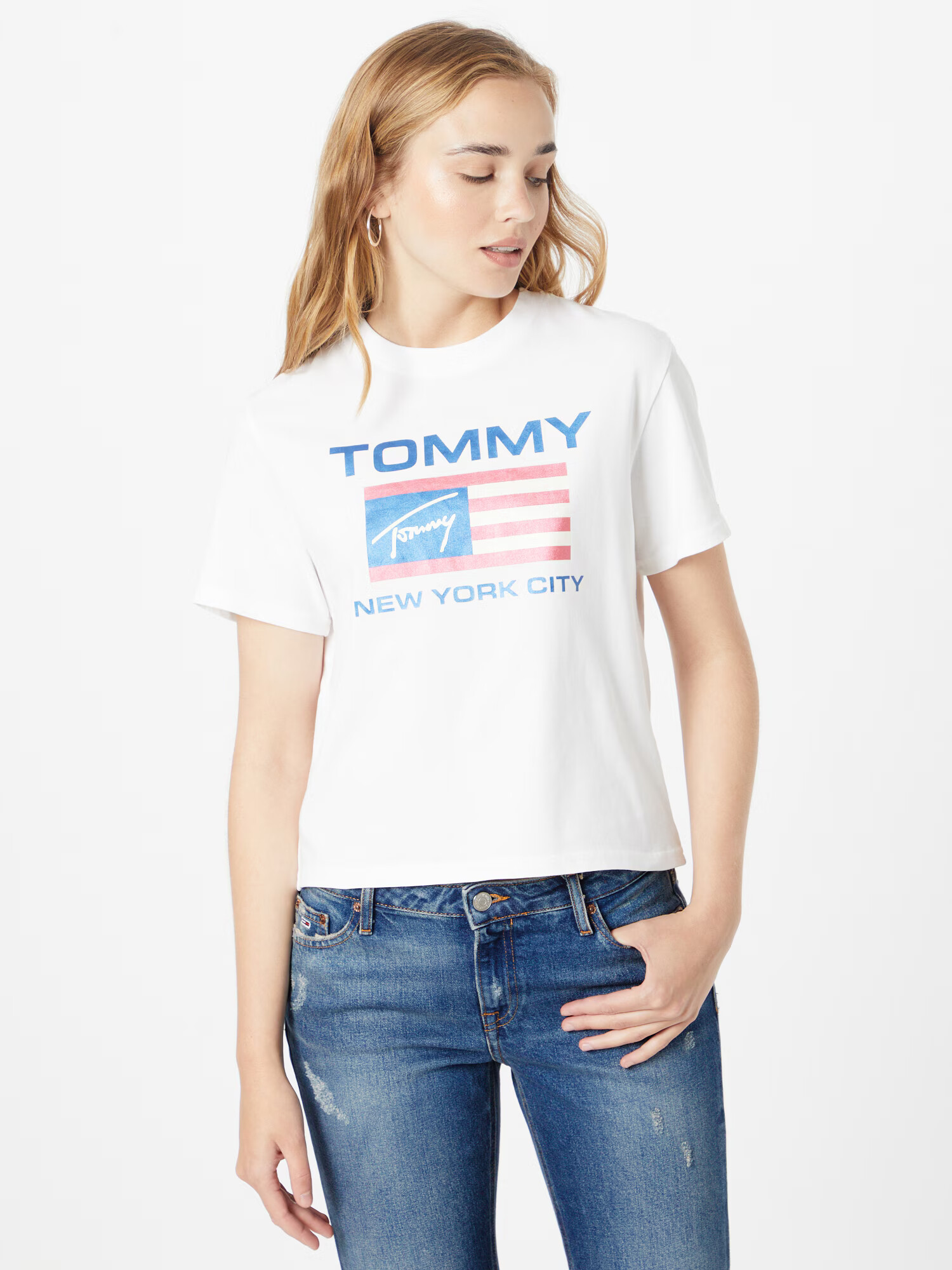 Tommy Jeans Majica modra / rdeča / bela - Pepit.si