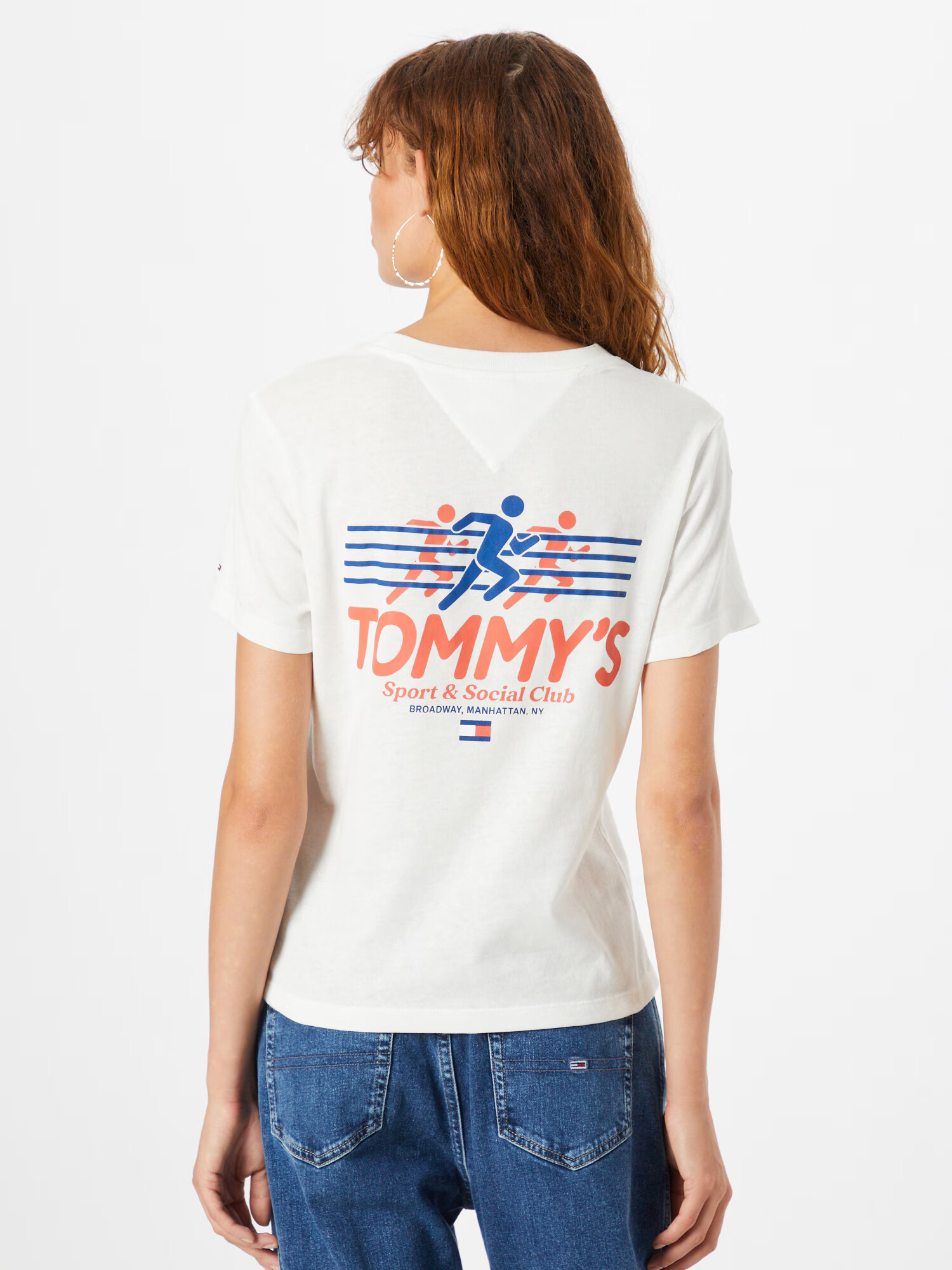 Tommy Jeans Majica modra / rdeča / off-bela - Pepit.si