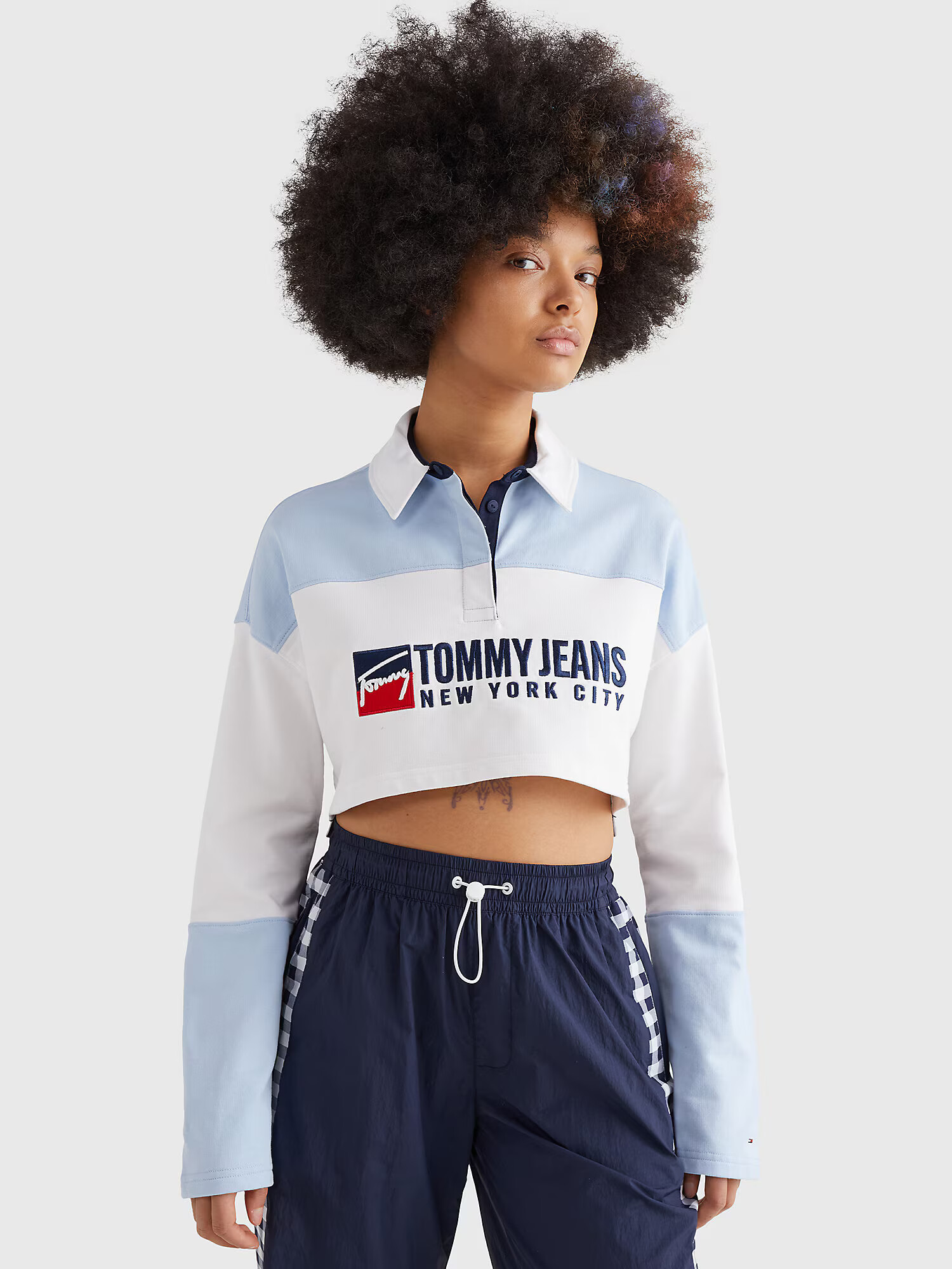 Tommy Jeans Majica modra / svetlo modra / rdeča / bela - Pepit.si