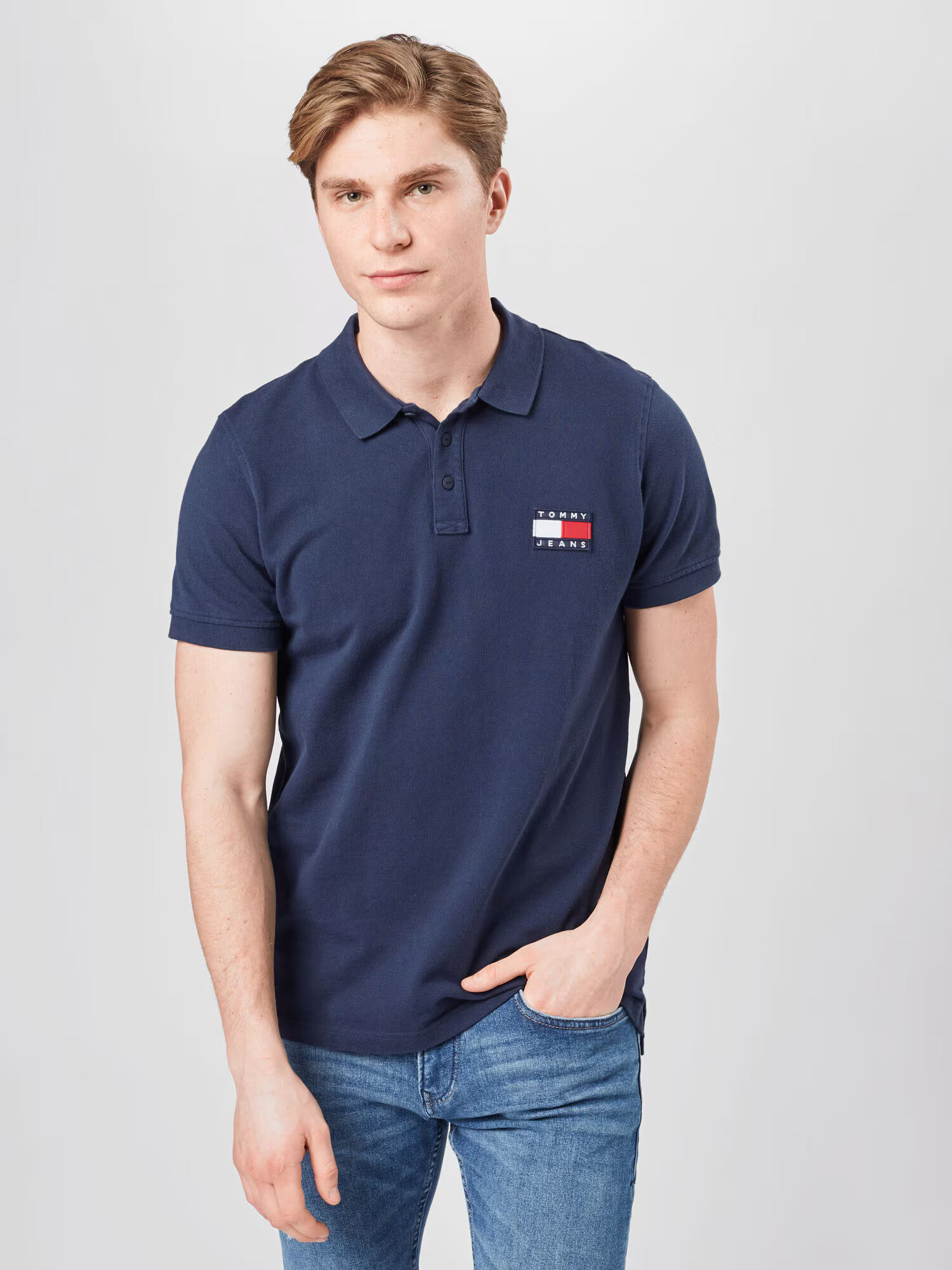 Tommy Jeans Majica mornarska / rdeča / bela - Pepit.si